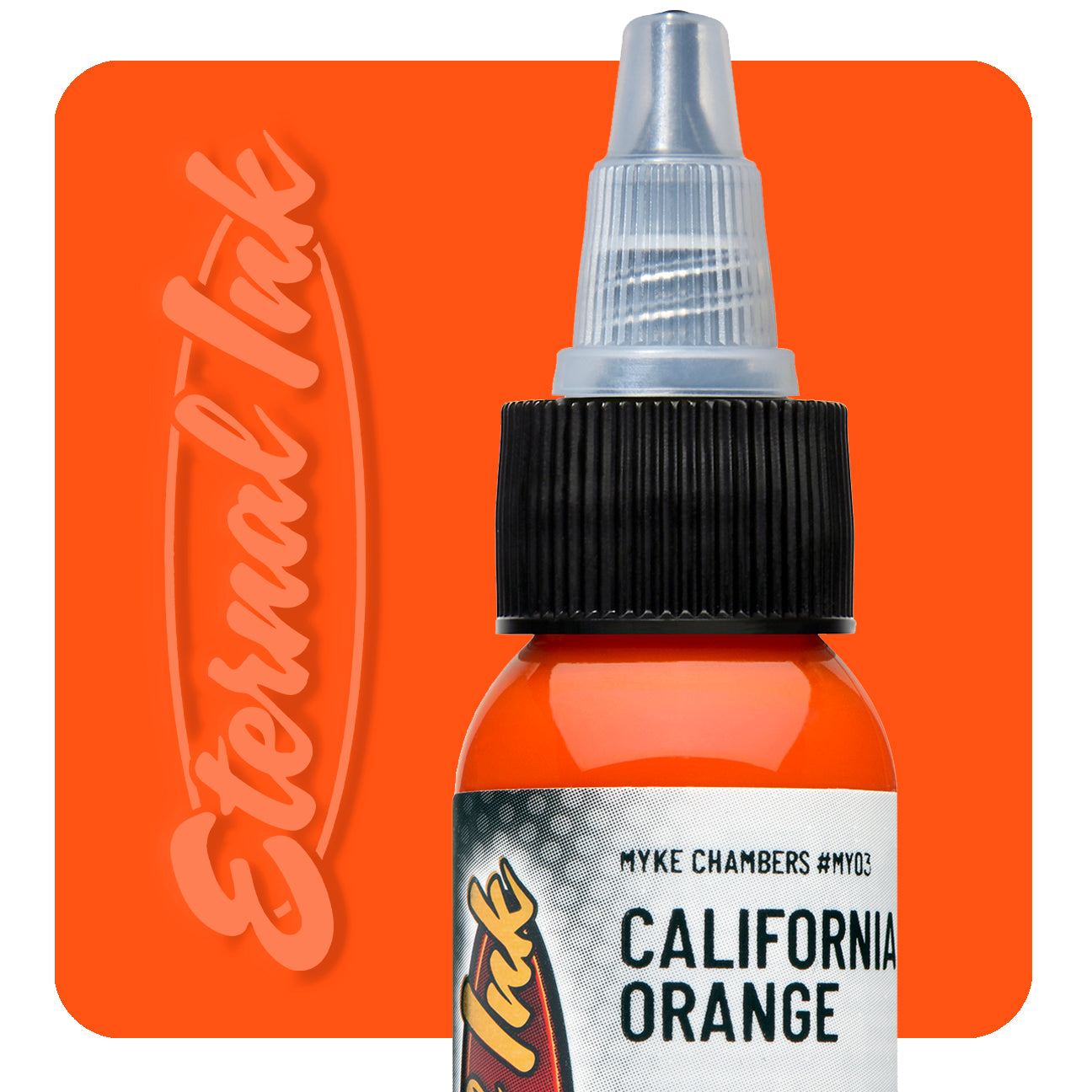 Eternal Myke Chambers California Orange Ink 1oz - Premium Tattoo Ink for Professional Artists - Perfect for Colorful Tattoo Designs and Body Art