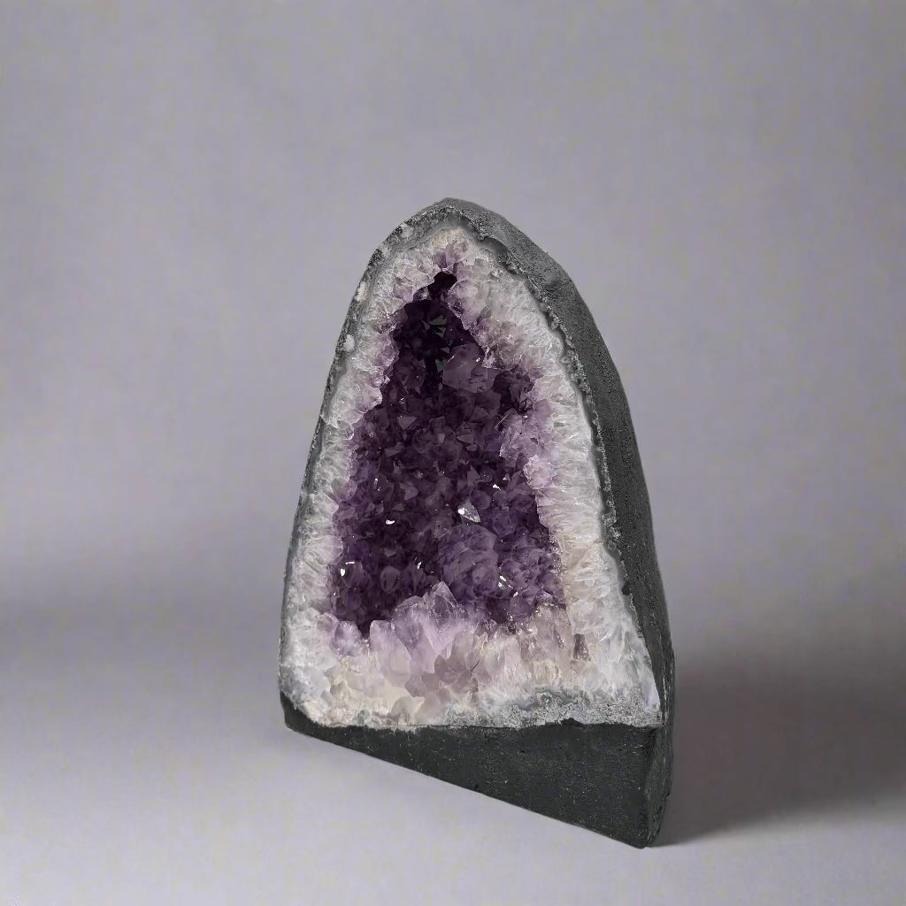 Natural Amethyst Geode Cathedral from Brazil - 11-22 lbs Large Raw Crystal Cluster for Home Decor, Meditation & Healing Stone Collection