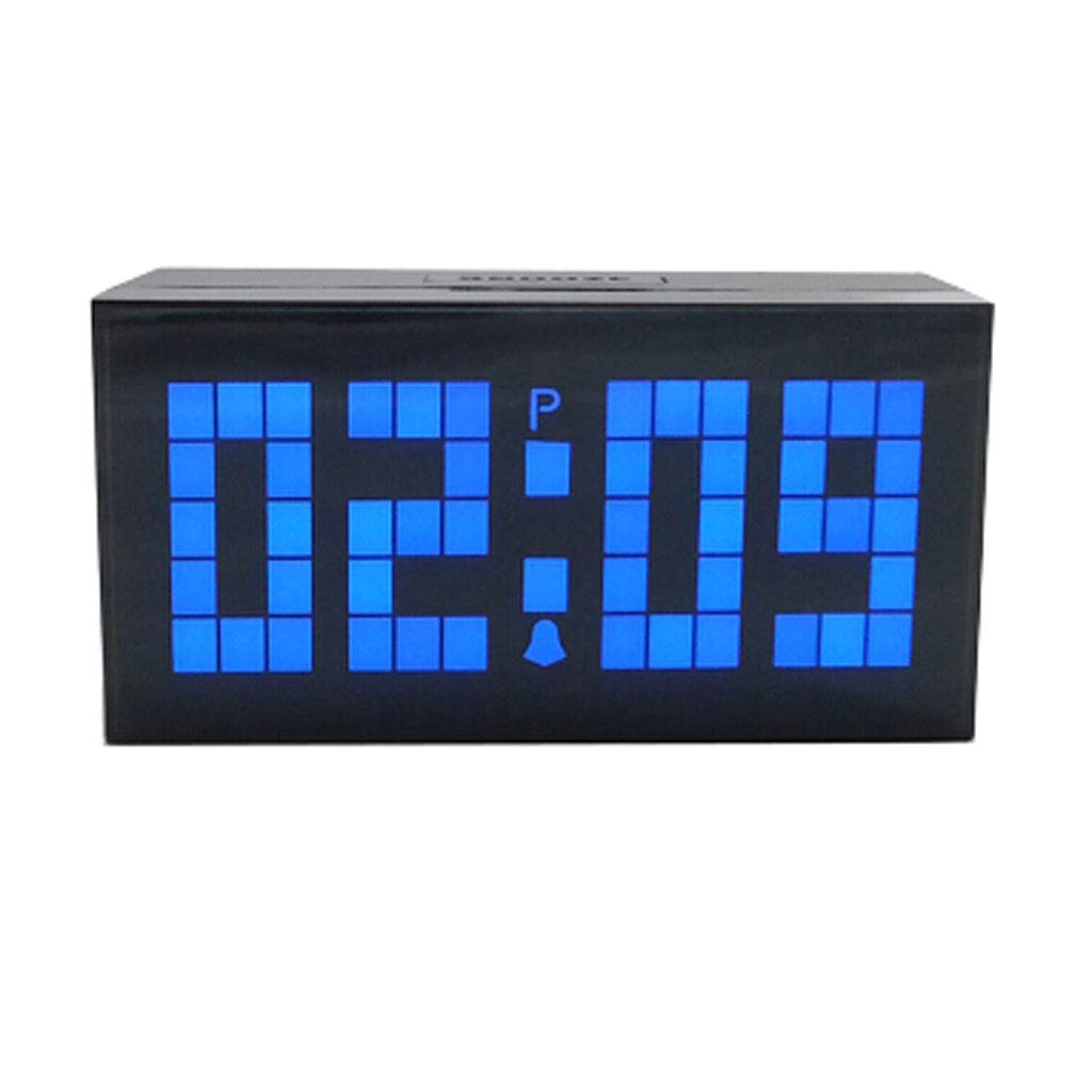 TOMYEUS Digital Alarm Clock with LED Display - Silent Bedside Table Clock for Bedroom, Living Room, Office - 4 Color Options (Blue) - Perfect for Nightstand, Desk Decor & Gift Giving