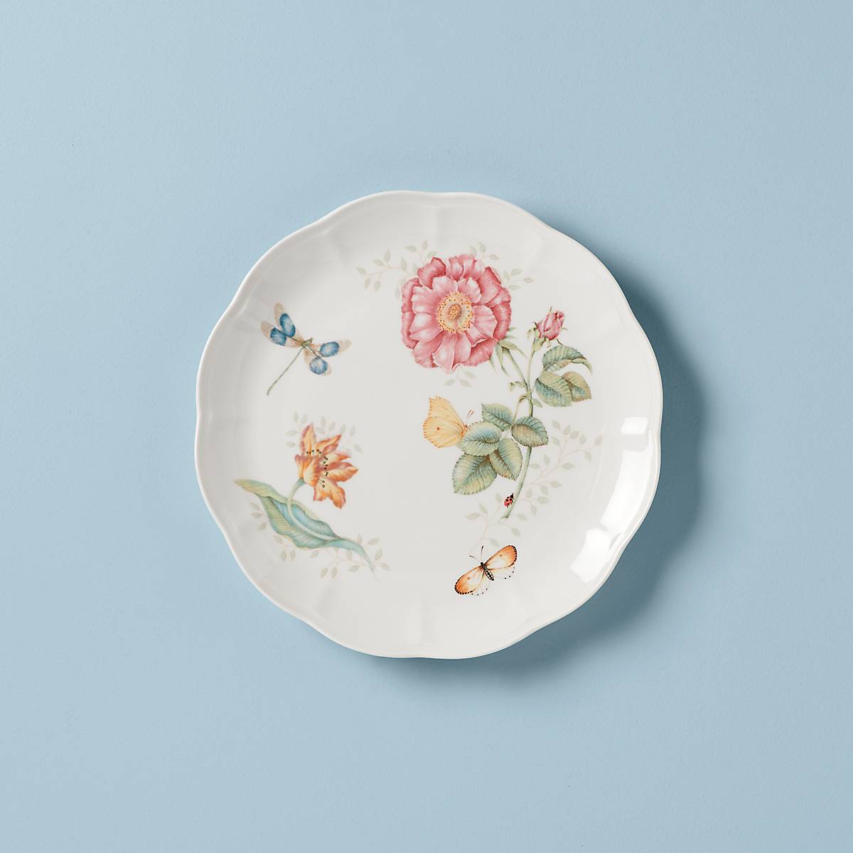 Butterfly Meadow Dragonfly Dinner Plate - Elegant Floral Design Ceramic Plate for Dining, Parties & Home Decor | Perfect for Everyday Meals, Special Occasions & Table Setting