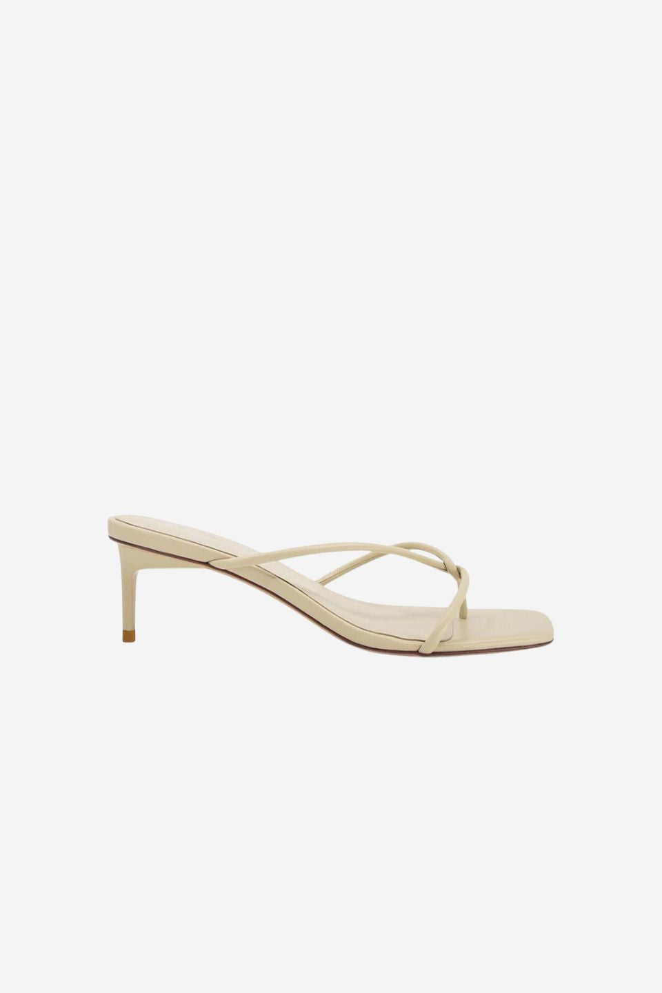 Chrissy Women's Parchment Thin Strap Mule Heels - Comfortable Summer Sandals for Beach, Party & Casual Outfits