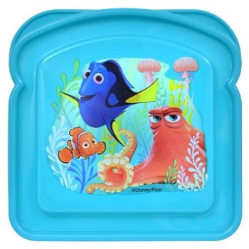 Disney Finding Dory Plastic Sandwich Keeper - Cute Bread-Shaped Lunch Box for Kids, School, Picnics & Travel