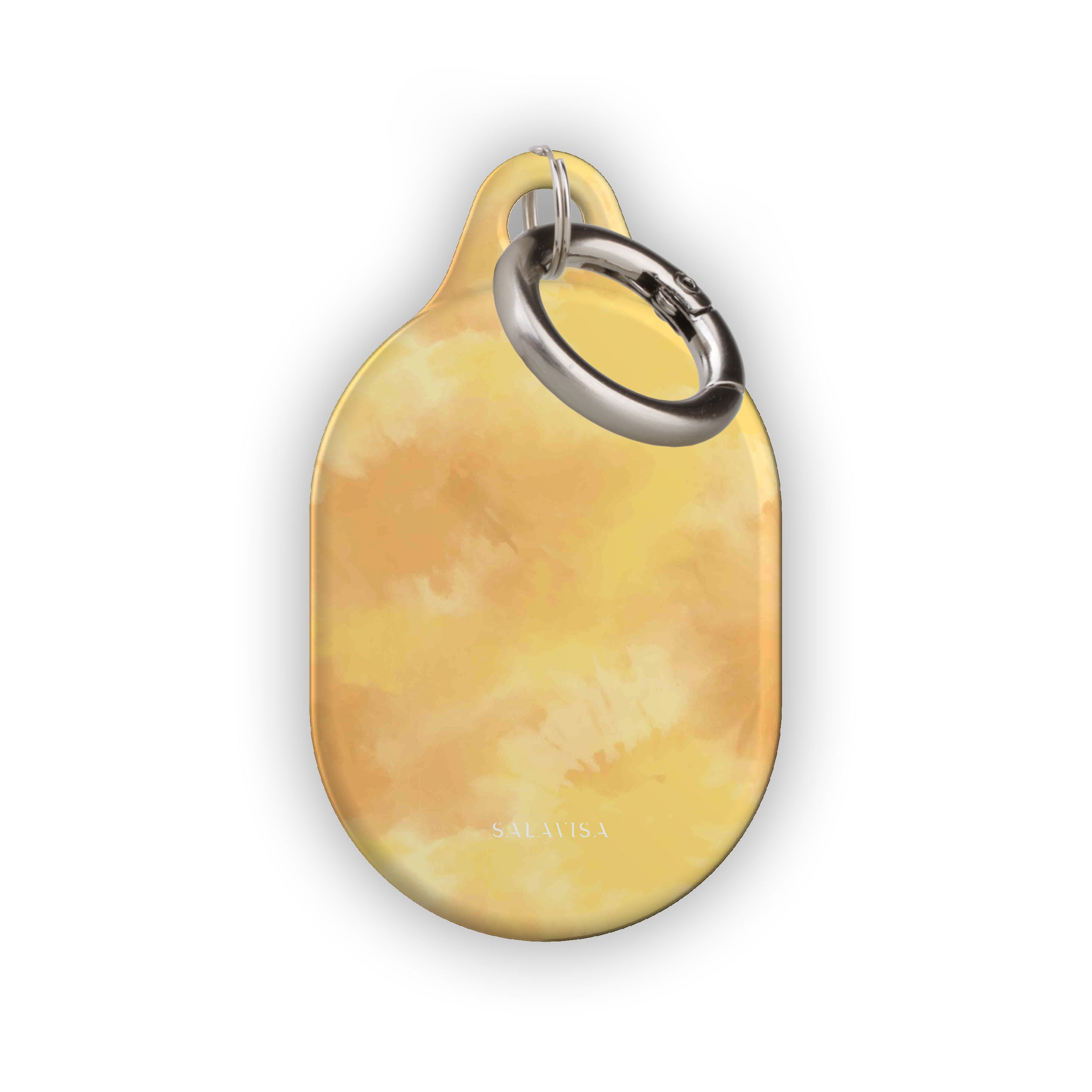Colorful Yellow Tie-Dye AirTag Holder - Stylish & Secure Keychain Accessory for iPhone, Wallet, Luggage & Backpack Tracking
