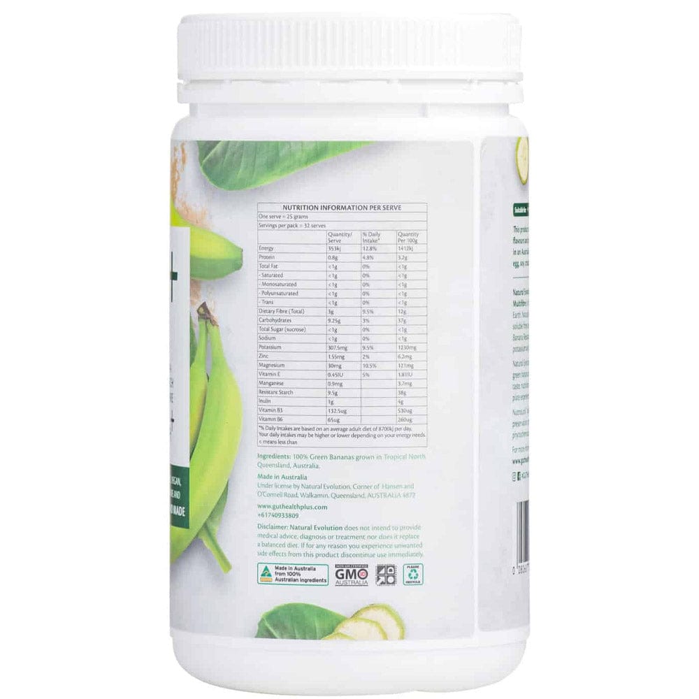 Natural Evolution GH+ Green Banana Resistant Starch 3-in-1 Multifiber Supplement Powder - 800g | Prebiotic Fiber for Gut Health, Digestion & Weight Management | Perfect for Smoothies, Baking & Healthy Recipes