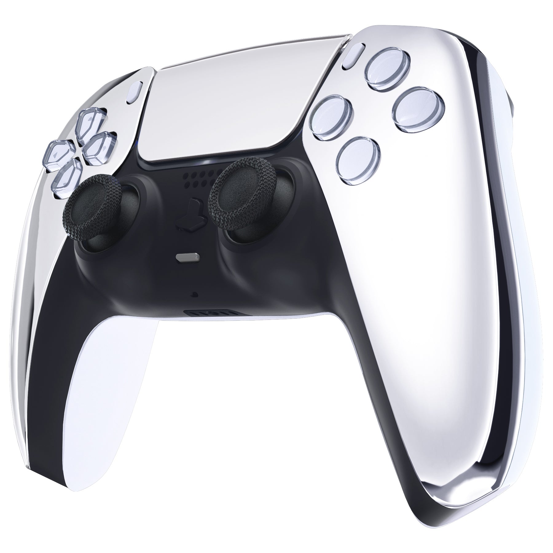 eXtremeRate Chrome Silver Replacement Front Housing Shell with Touchpad for PS5 Controller BDM 010/020/030/040/050 - DIY Customization & Gaming Upgrade Accessories for Enhanced Playstation 5 Experience