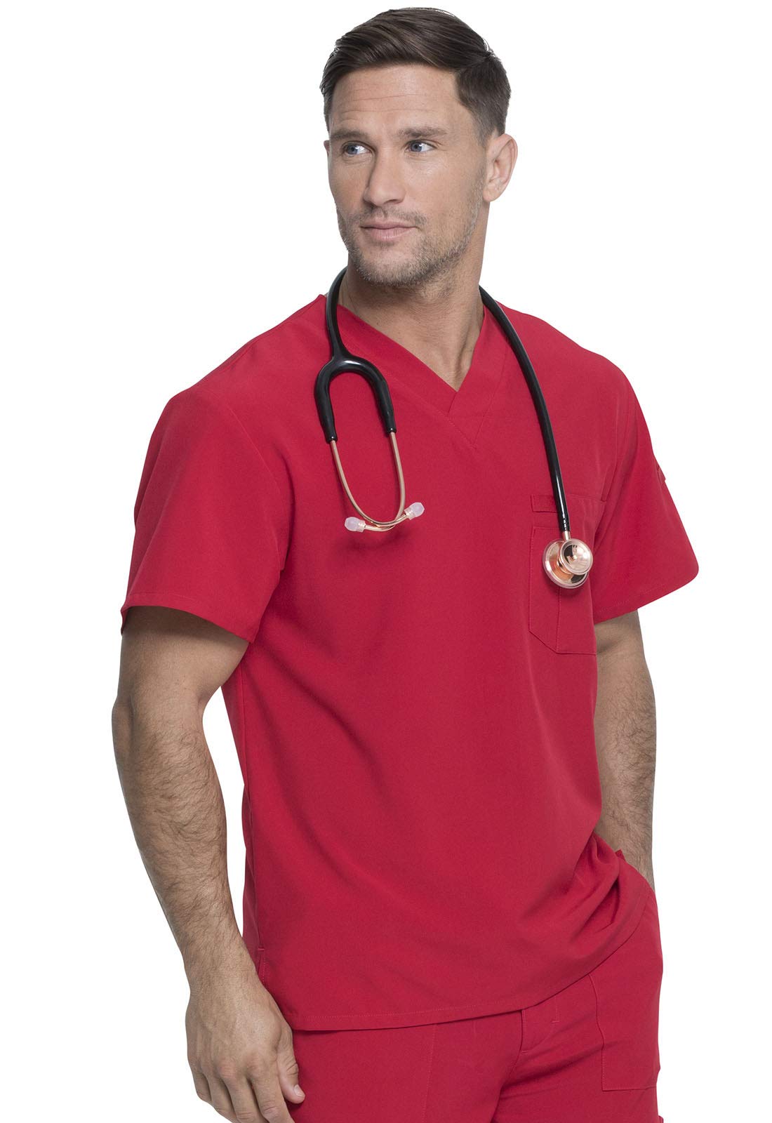 Dickies EDS Essentials Men's Scrubs Top - Tuckable V-Neck Work Shirt DK635 - Perfect for Nurses, Doctors & Medical Professionals