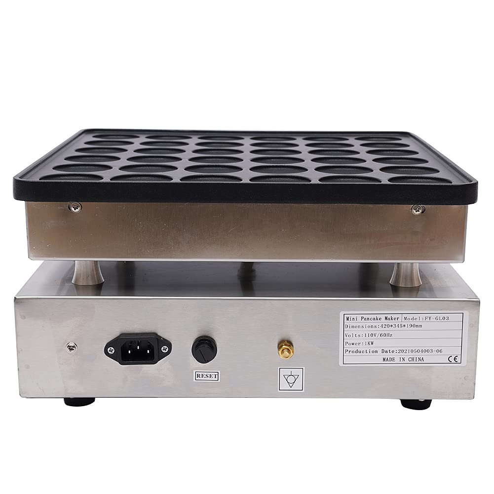 Mini Dutch Pancake Maker - Commercial Electric Nonstick 36Pcs 1.9 Inch Poffertjes Machine, Stainless Steel Pancake Baker for Restaurants, Cafes & Shops - Perfect for Breakfast, Brunch & Dessert Buffets