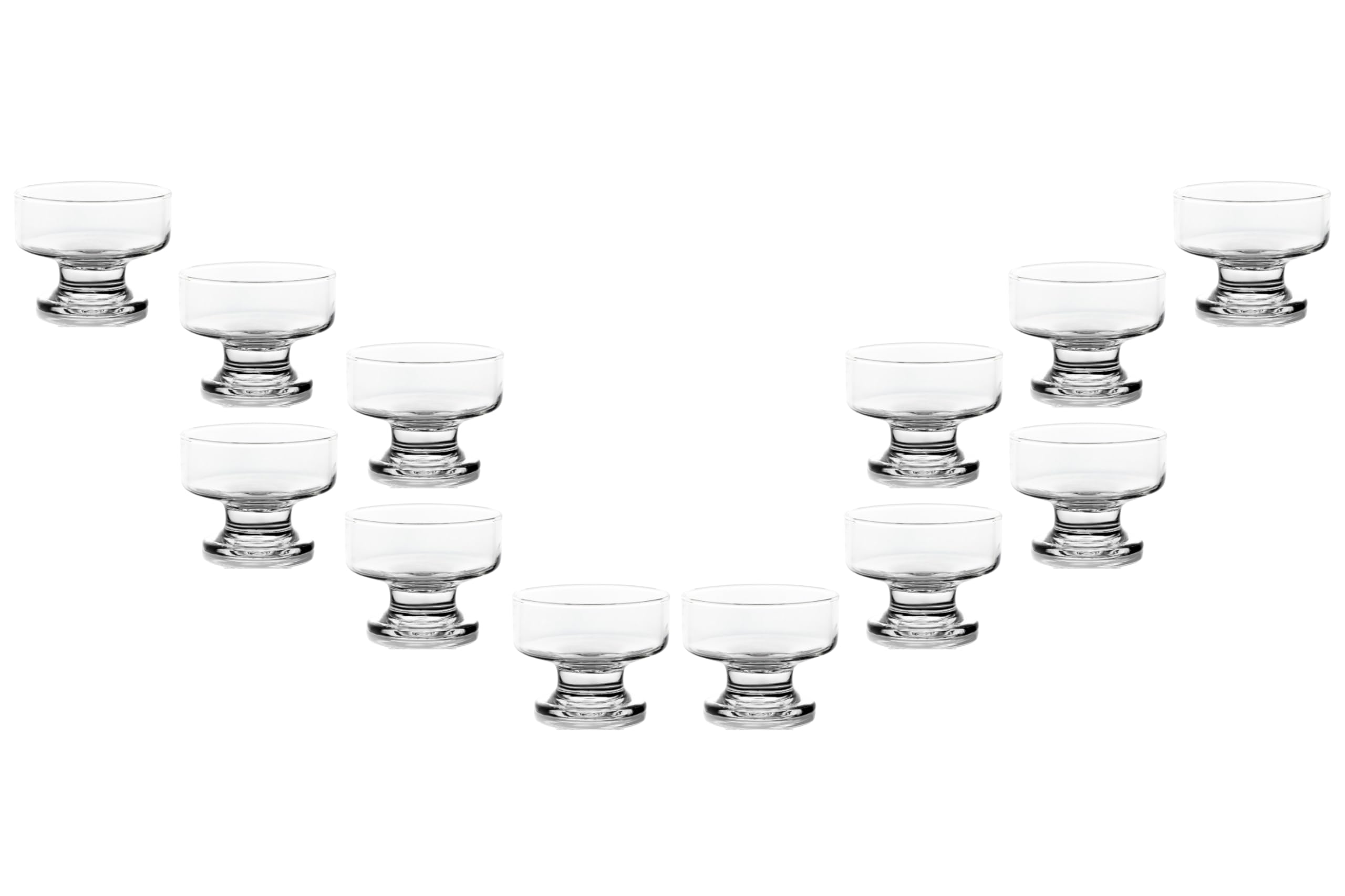 7oz Ice Cream Bowls - Elegant Glass Dessert Bowls for Snacks, Fruit & Sundae - Set of 12 for Parties & Dining