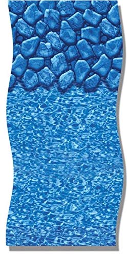 21' Round Above Ground Overlap Pool Liner - Perma 2500 Heavy Duty Boulder Swirl Pattern - Perfect for Backyard Swimming Pools, Family Gatherings & Summer Fun