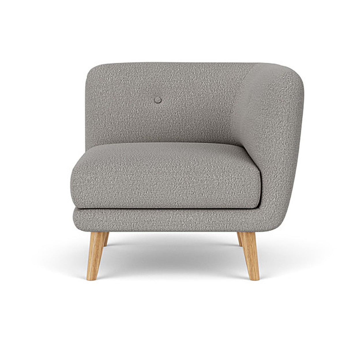 Alfred Boucle Right 1 Seater Modular Sofa - Modern Accent Chair for Living Room, Bedroom & Office - Compact Single Seater Couch with Removable Cushions