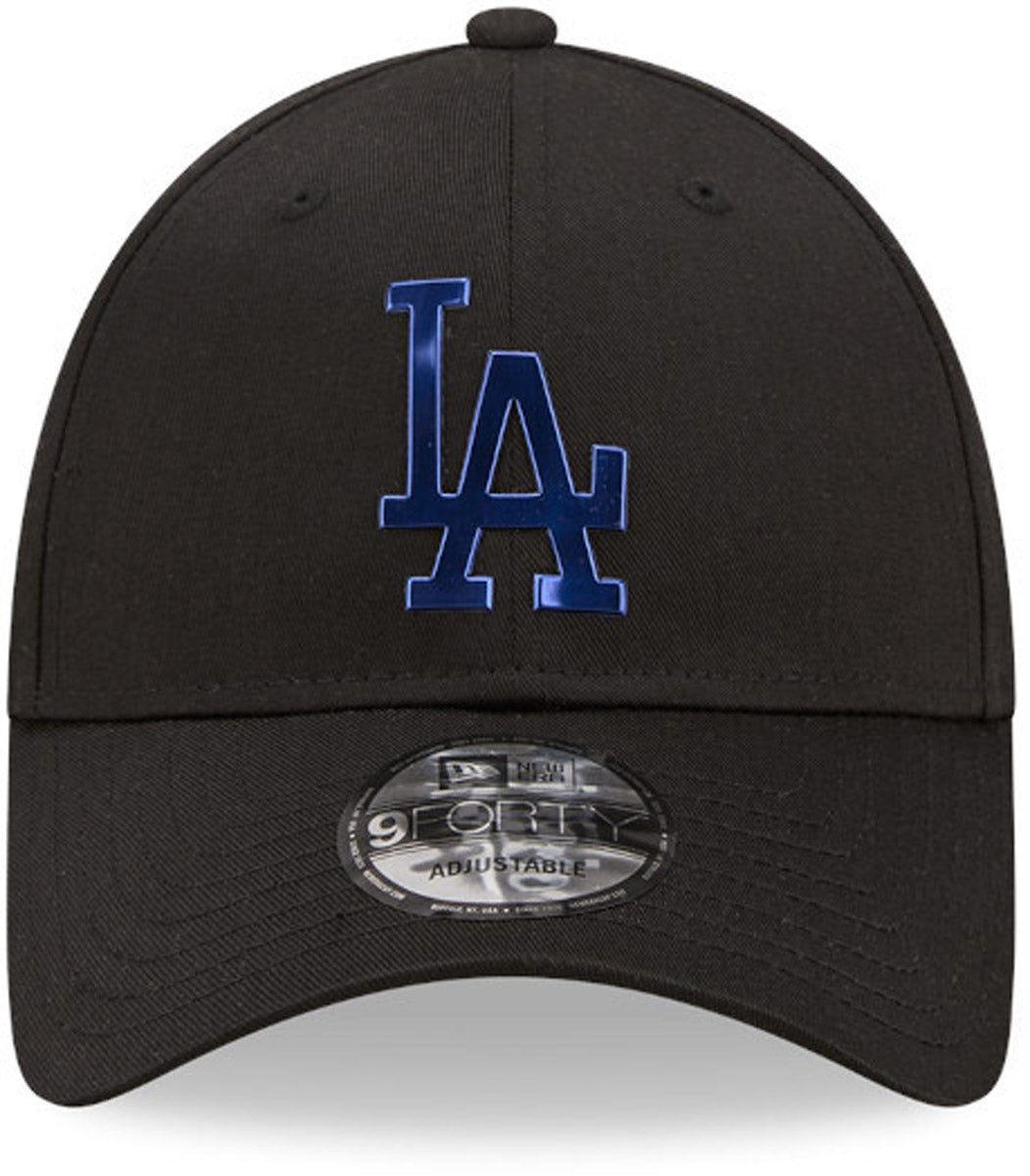 Los Angeles Dodgers New Era 9Forty Foil Logo Adjustable Black Baseball Cap for Men & Women - Perfect for Baseball Games, Sports Fans, and Casual Wear