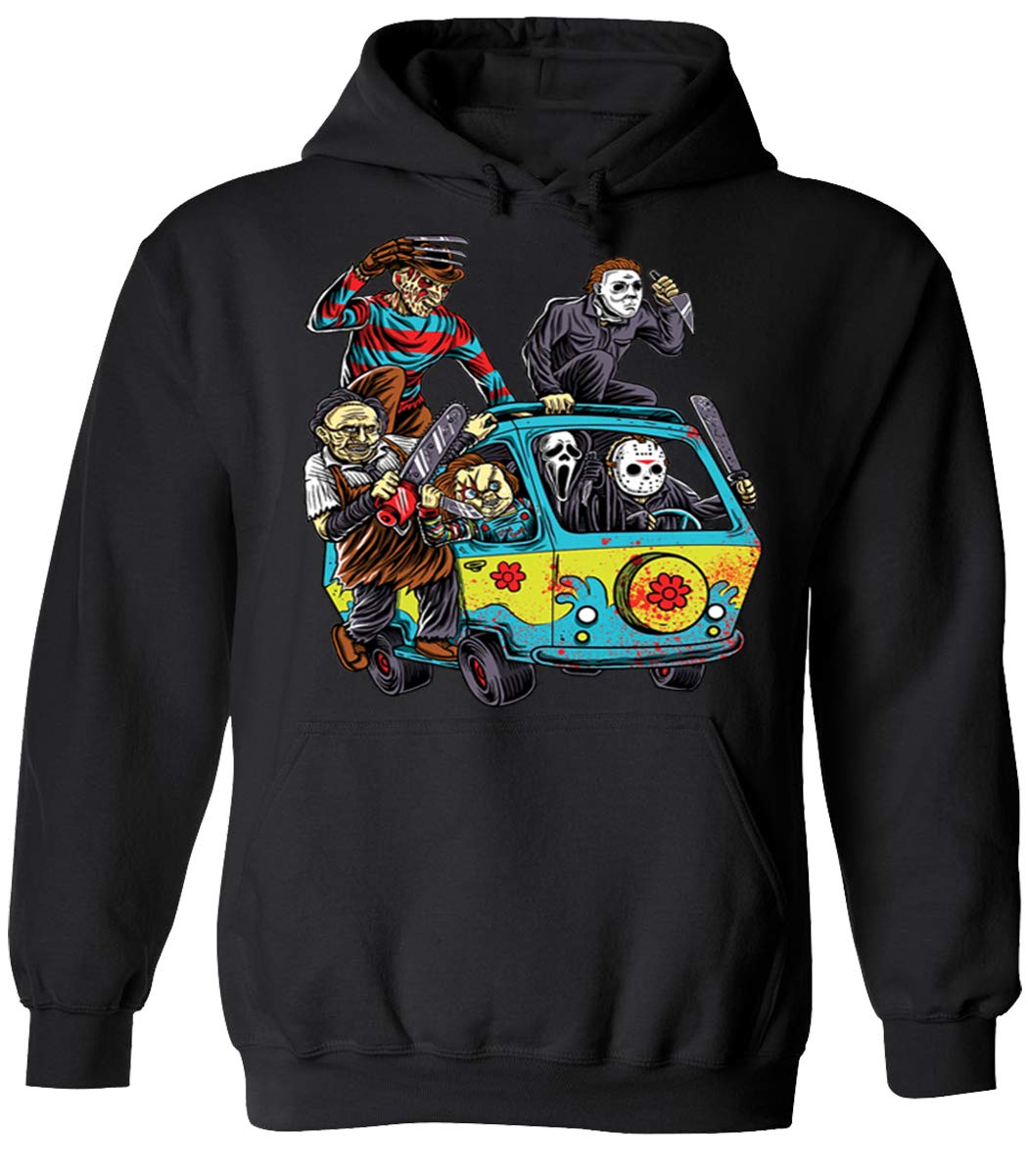 Galiti Horror Halloween Pullover Hoodie - Scary Movie Themed Unisex Sweatshirt for Halloween Costumes & Horror Fan Gifts