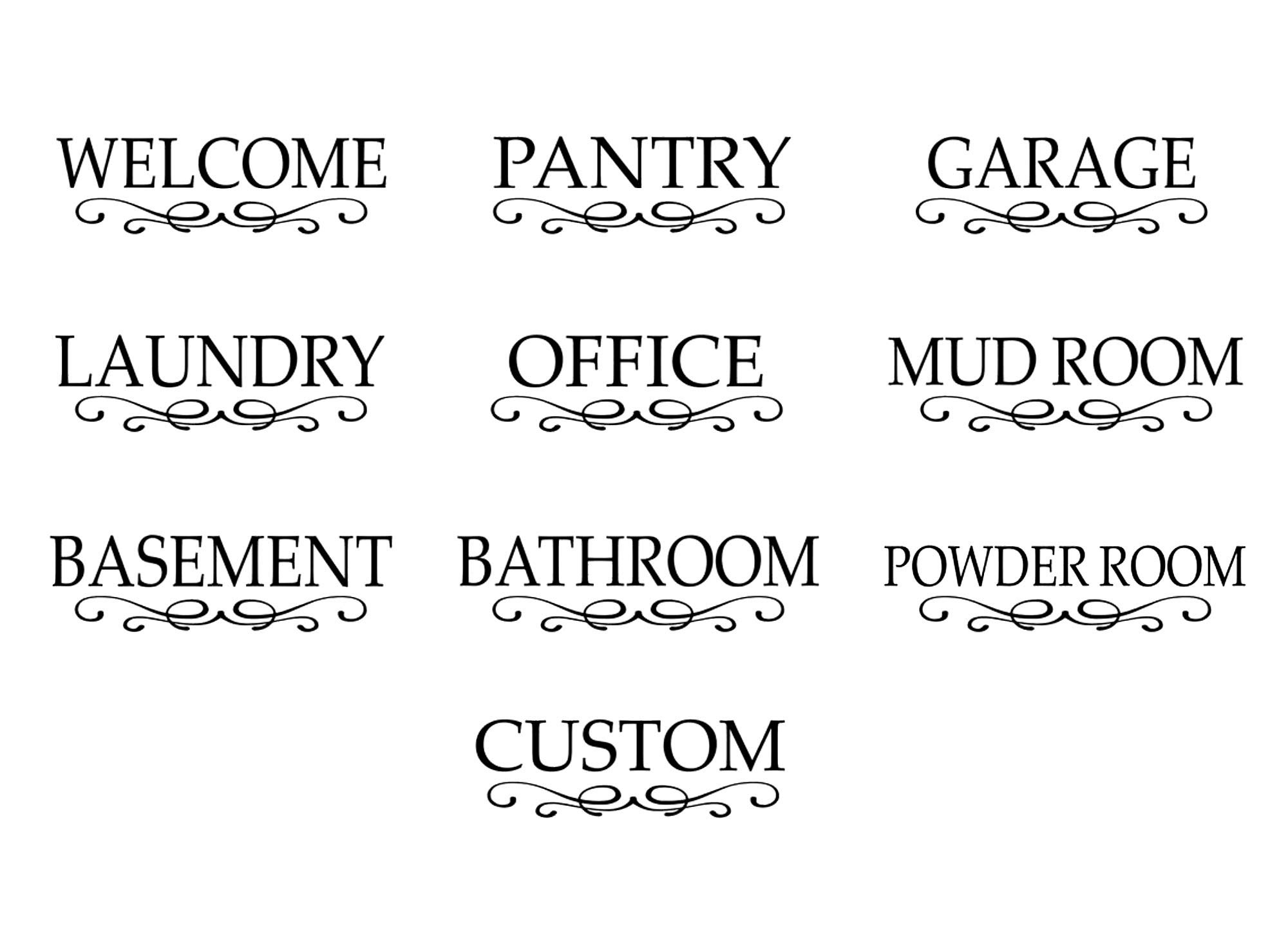 Custom Personalized Door Labels - Pantry, Kitchen, Laundry, Welcome, Office Stickers - Elegant Vinyl Decals for Glass Doors - Perfect for Home Organization & Gift Giving