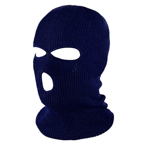 3 Hole Winter Knitted Ski Mask - Warm Full Face Cover Balaclava for Men & Women - Cold Weather Outdoor Sports Gear for Skiing, Snowboarding, Motorcycling & Hiking