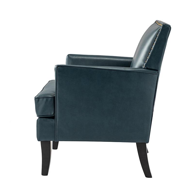 Fatima Vegan Leather Armchair - Modern PU Leather Lounge Chair for Living Room, Office & Bedroom - Eco-Friendly Faux Leather Accent Chair with Sturdy Metal Legs