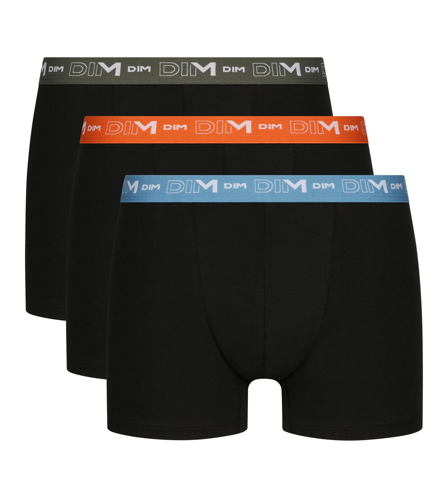 3 Pack Men's Cotton Boxer Briefs - Soft Stretch Underwear in Blue & Orange - Comfortable for Daily Wear, Sports & Travel