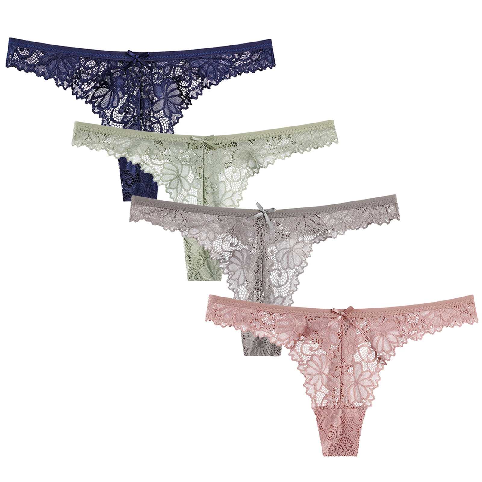 Izzya Women's Sexy Lace Thong Underwear - Low Waist T-Back See Through Panties - Breathable Thongs Pack of 5 - Perfect for Date Night, Lingerie Gift & Everyday Comfort