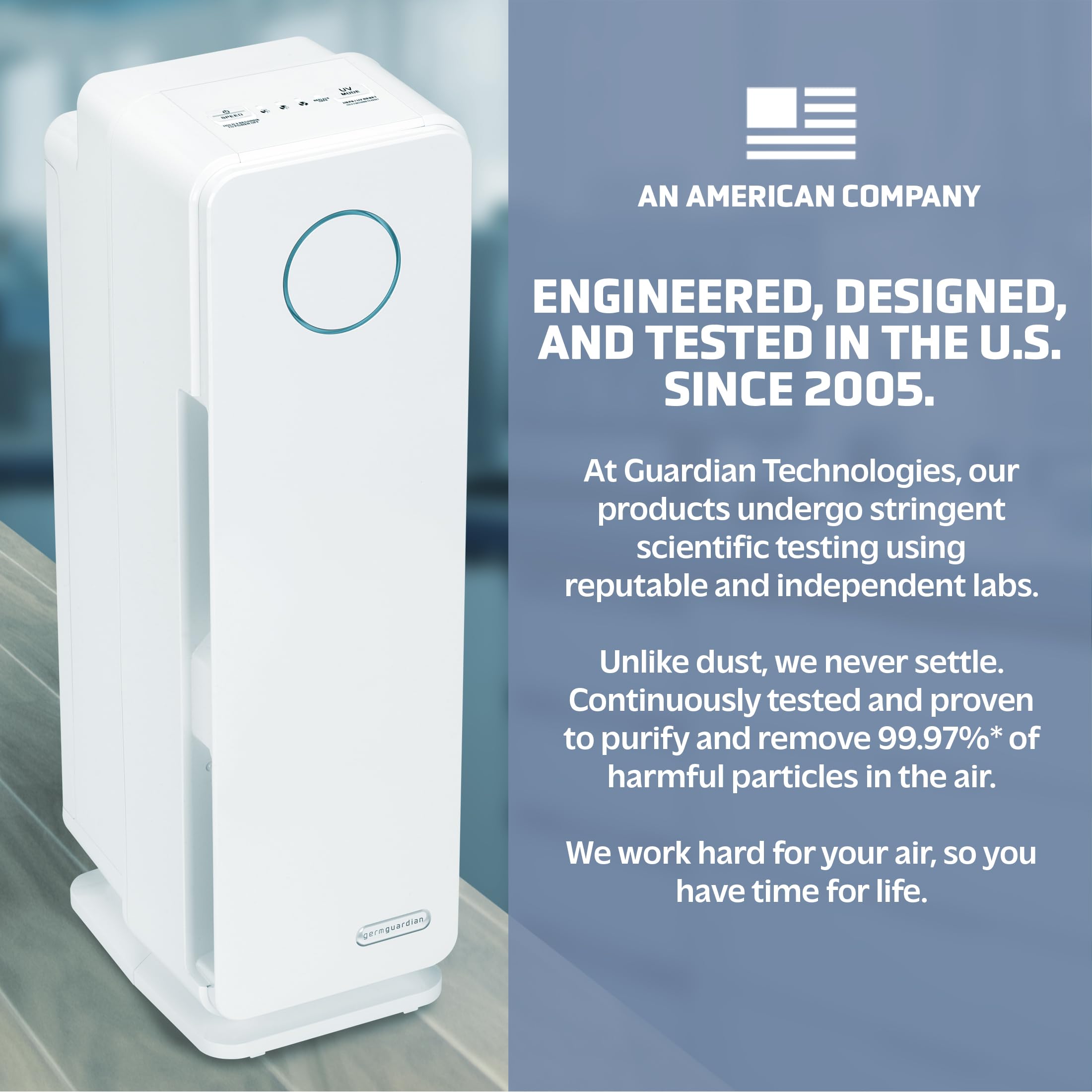 GermGuardian AC4300WPT 5-in-1 True HEPA Air Purifier with UV-C Light - Captures Allergens, Pet Dander, Pollen, Smoke, Dust & Mold - 22