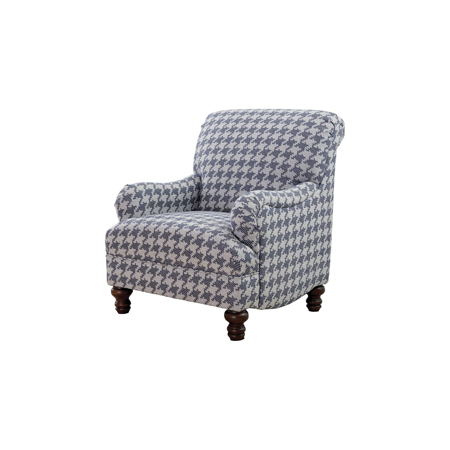 Coaster Furniture Gwen Recessed Arms Accent Chair - Light Grey & Blue Upholstered Living Room Chair for Home Decor | Perfect for Reading Nook, Bedroom Sitting Area & Office Lounge