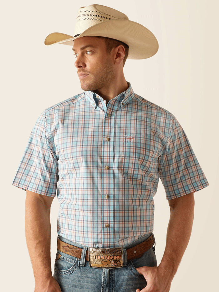 Ariat Men's Pro Series Karson Classic Fit Button-Down Shirt - Sky Blue - Western Work & Casual Wear for Ranch, Rodeo & Outdoor Activities