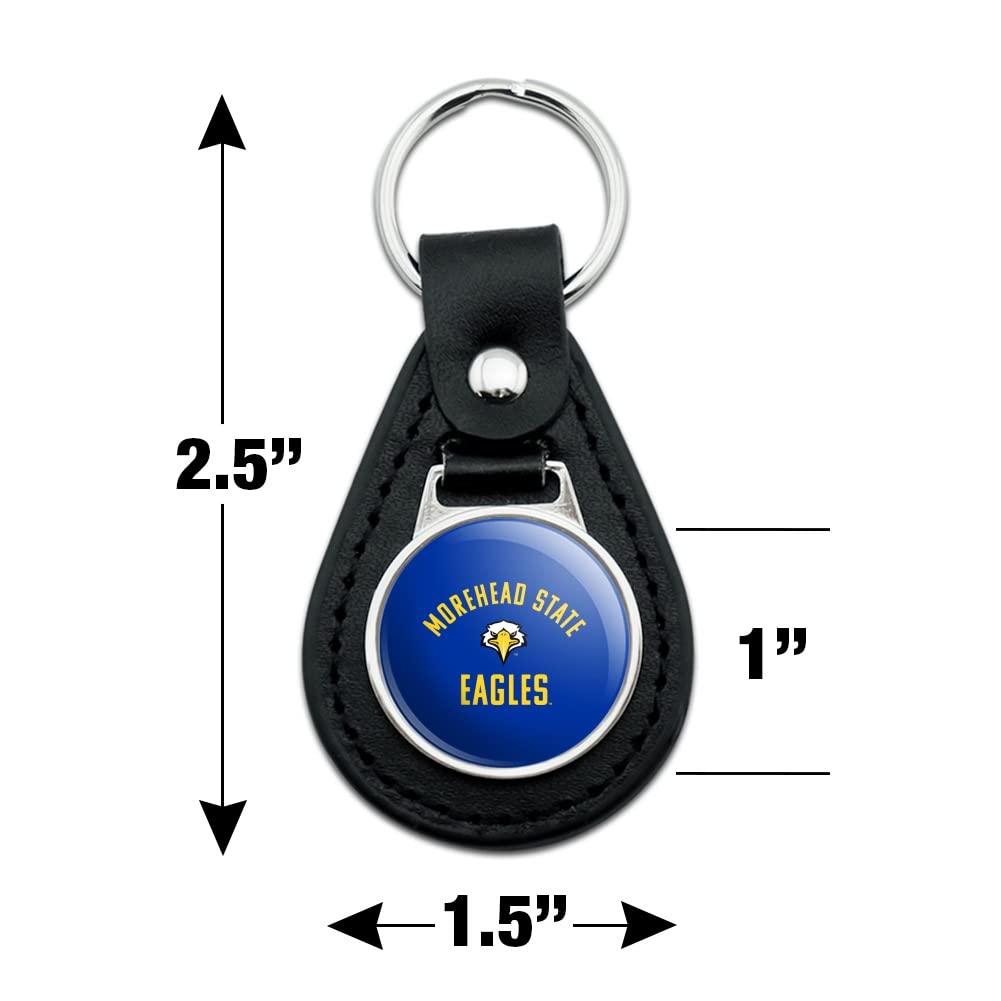 Morehead State Eagle Keychain - Genuine Black Leather Key Ring for College Alumni, Fans & Graduates - Perfect for Gifts, Backpacks & Everyday Carry