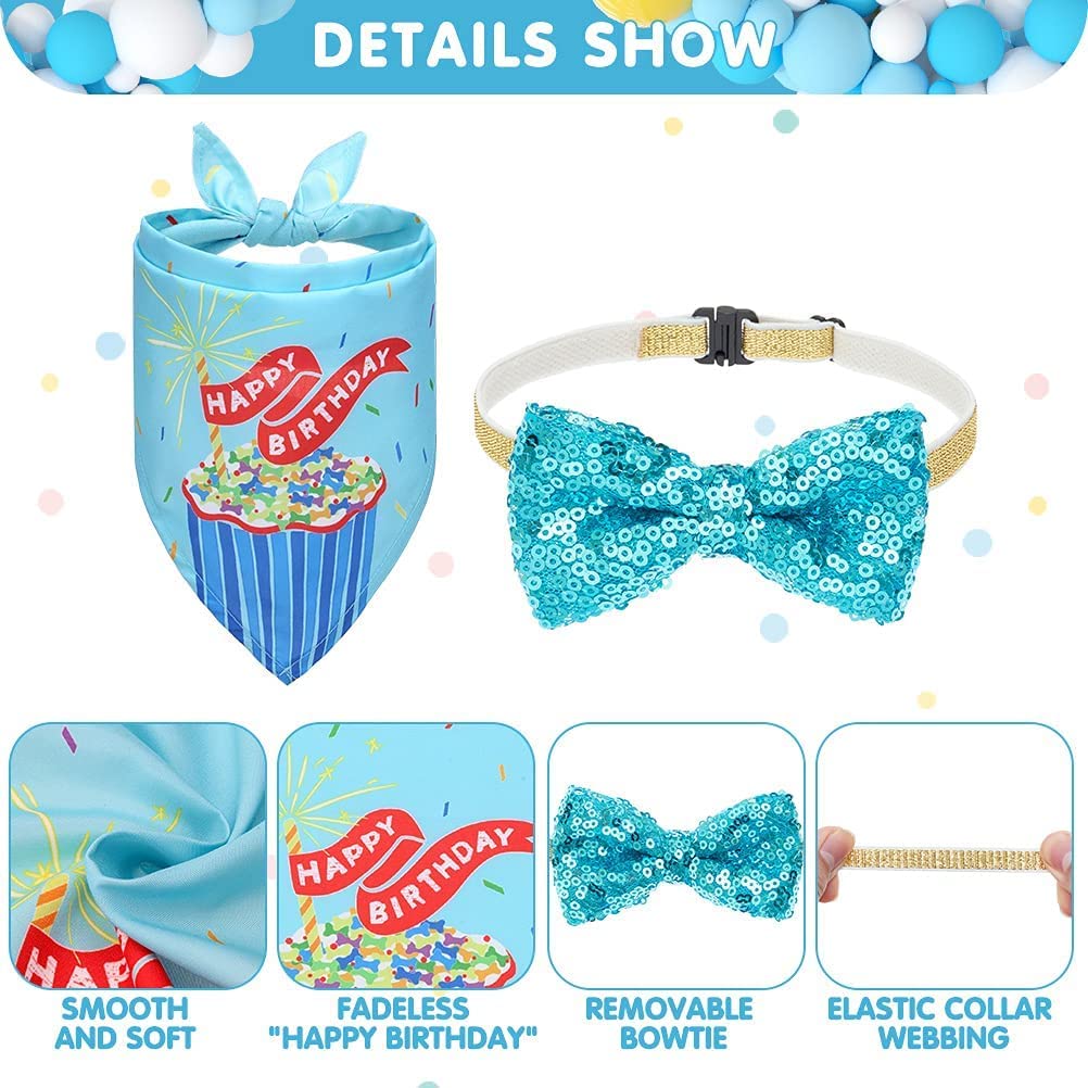 **EXPAWLORER 5-in-1 Dog Birthday Party Supplies Set – Cute Dog Birthday Hat, Bandana, Collar & Decorations – Perfect Pet Gifts for Puppy Birthday Celebrations, Photo Shoots & Special Occasions**