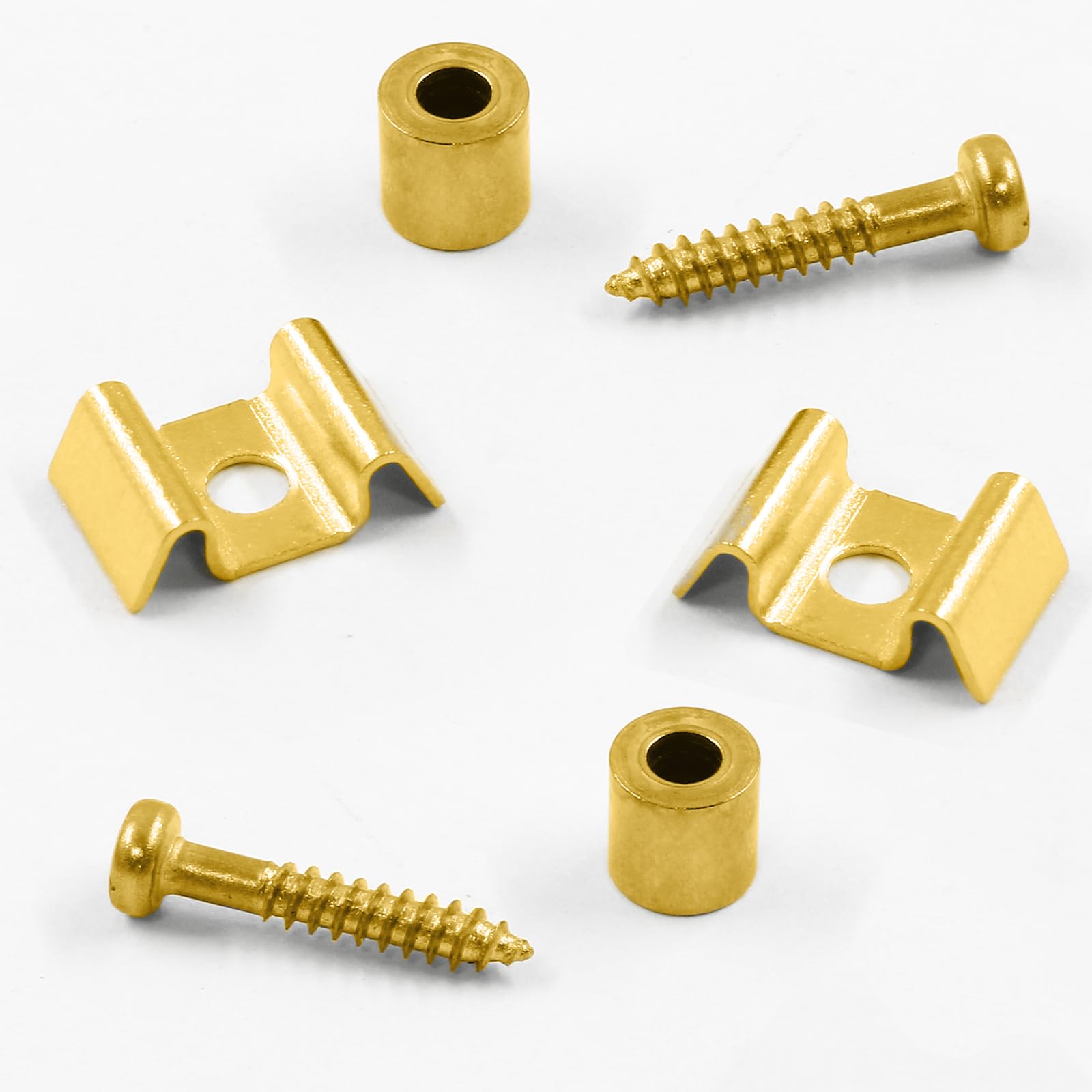 Hordion 4-Pack Gold Guitar String Trees & Retainers with Screws - Compatible with Fender Stratocaster Telecaster Bass - Premium Replacement Parts for Enhanced Tuning Stability - Perfect for Guitar Maintenance, Upgrades & DIY Repairs