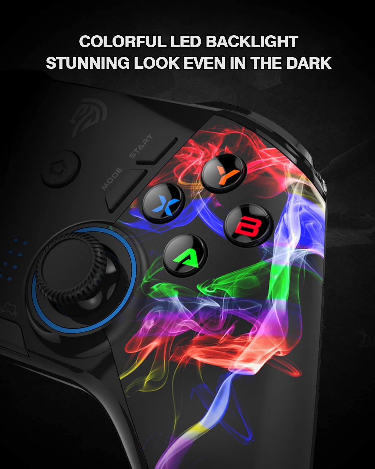 REDSTORM Wireless Gaming Controller for PC, PS3, Switch, Smartphone & Android Devices - 2.4G Dual Vibration Gamepad with Turbo, Programmable Buttons & LED Lights | Perfect for PC Gaming, Console Play & Mobile Gaming on TV Box/Tablet (OTG Compatible)