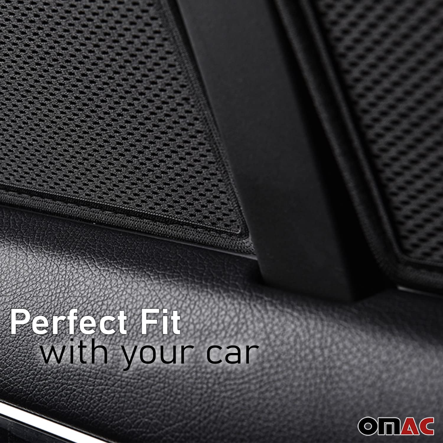 OMAC Side Rear Window Mesh UV Sunshade Curtain for Kia Soul 2014-2019 - Black (2-Piece Set) - Blocks 99% UV Rays & Heat, Perfect for Summer Driving & Car Camping