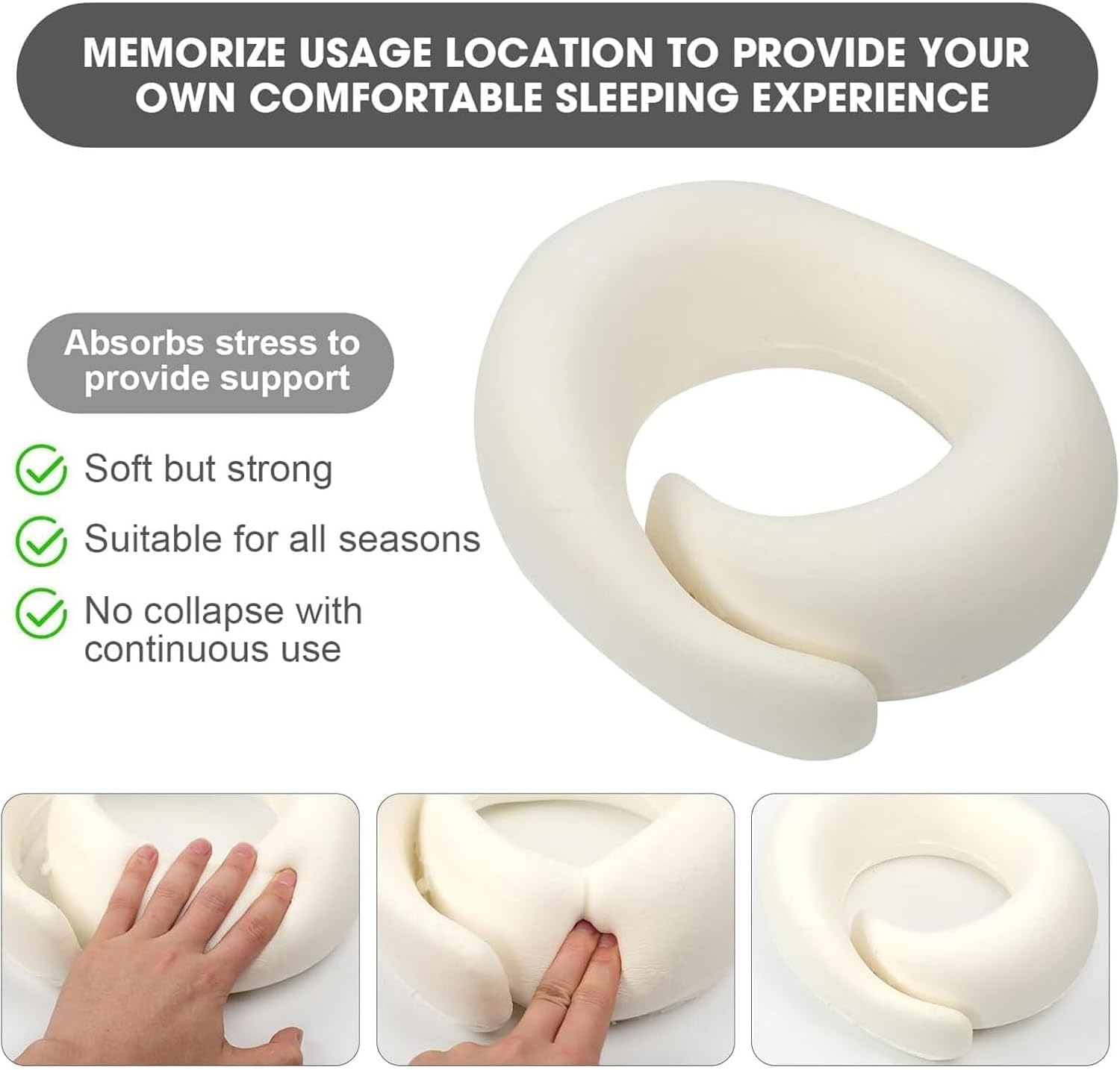 WEERSHUN Memory Foam Travel Neck Pillow for Airplanes - 2024 Ergonomic Support for Long Flights, Office & Car Travel - Comfortable & Portable for Business Trips & Vacations