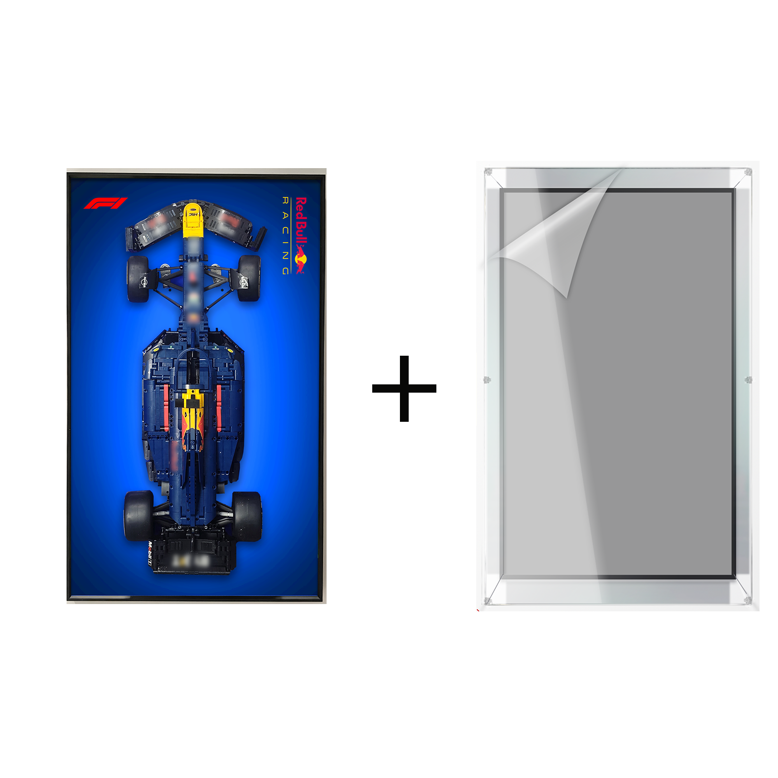 LEGO Oracle Red Bull Racing RB20 F1 Car 42206 Wall Display Frame - Premium Showcase for LEGO Technic Model - Perfect for Home Office, Man Cave, or Racing Fan Collection Display