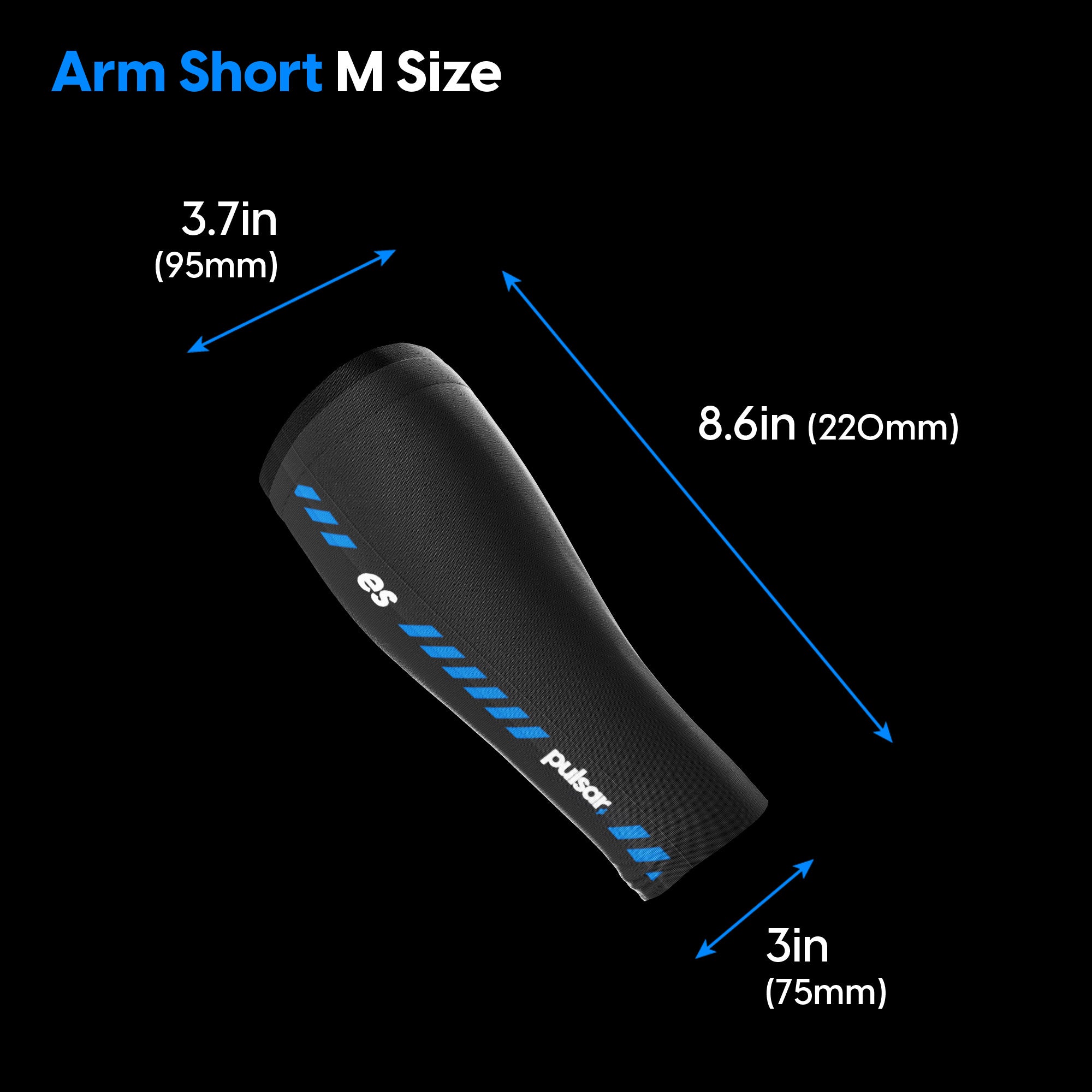 Pulsar eS Arm Sleeve - Compression Arm & Short Sleeve for Sports, Running, Basketball & Outdoor Activities - Breathable & UV Protection
