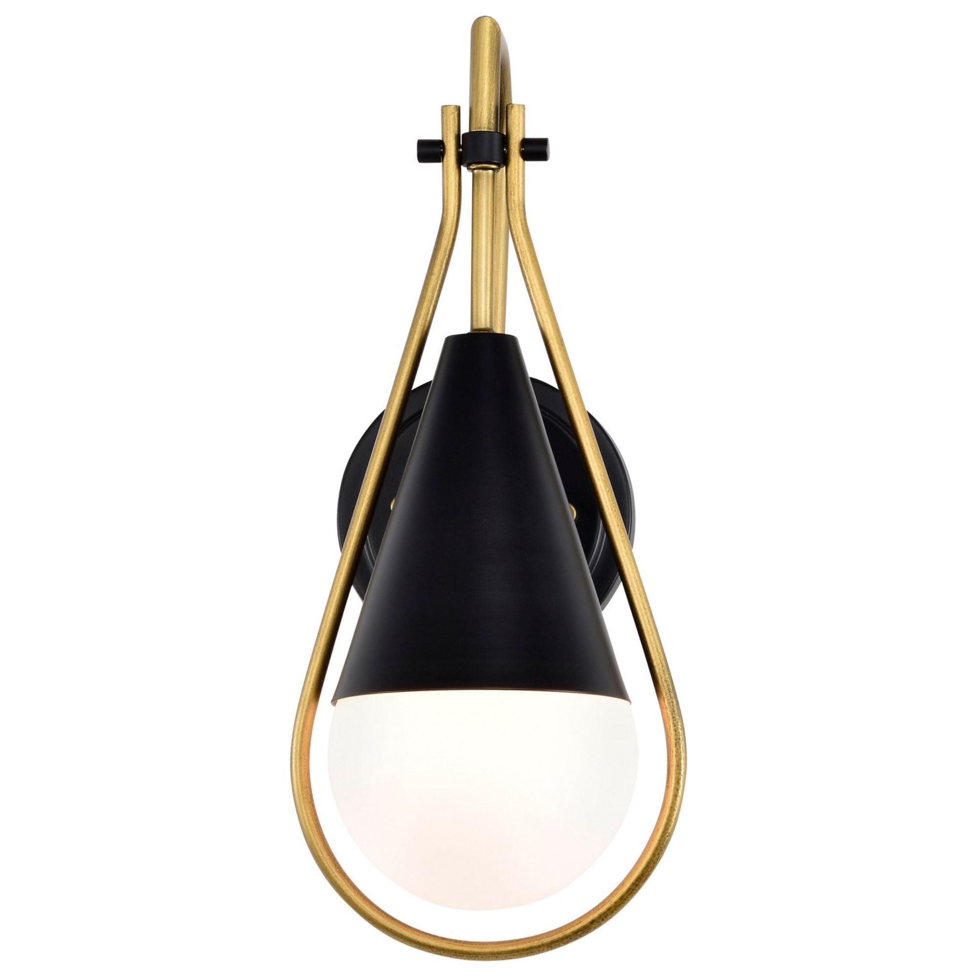 Admiral 15 Inch Wall Sconce Light Fixture - Matte Black & Natural Brass Finish - Perfect for Bedroom, Living Room, and Hallway Lighting