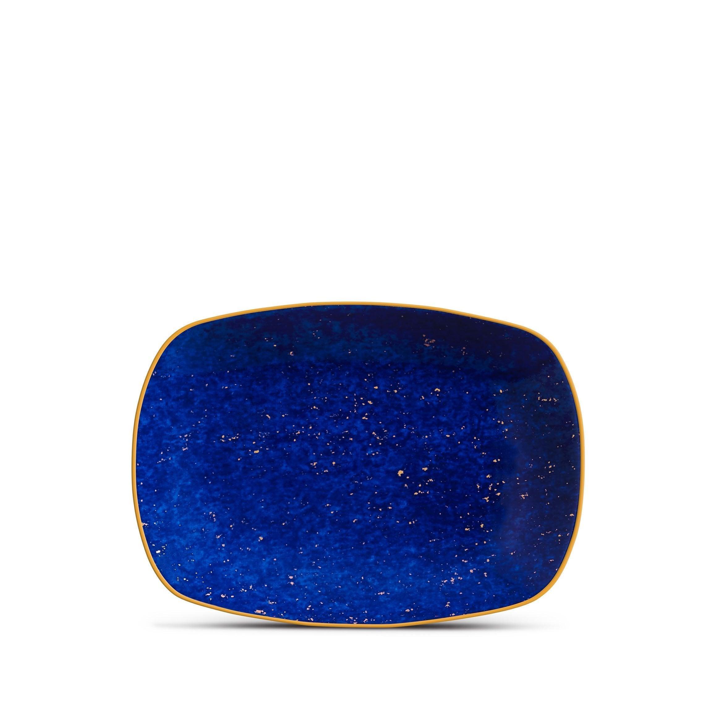 Luxury Lapis Lazuli Rectangular Tray - Handcrafted Stone Serving Tray for Home Decor, Jewelry Display & Gift Giving - Elegant Coffee Table Centerpiece for Living Room, Bedroom & Office
