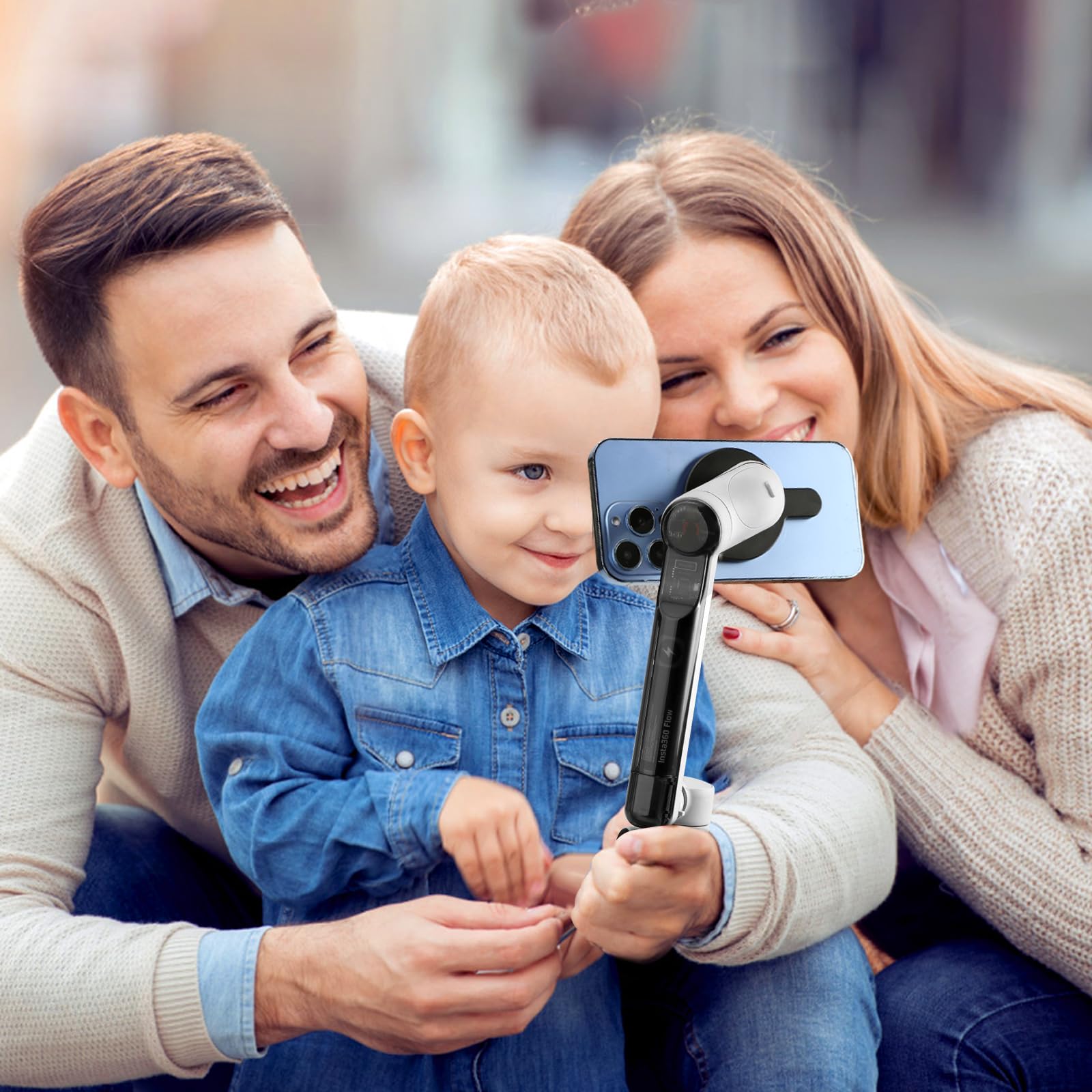 Magnetic Phone Mount Adapter for Insta360 Flow Pro & Flow Gimbal - Magsafe Compatible Clamp with Metal Ring - Perfect for Vlogging, Travel & Action Shots - Insta360 Stabilizer Accessories