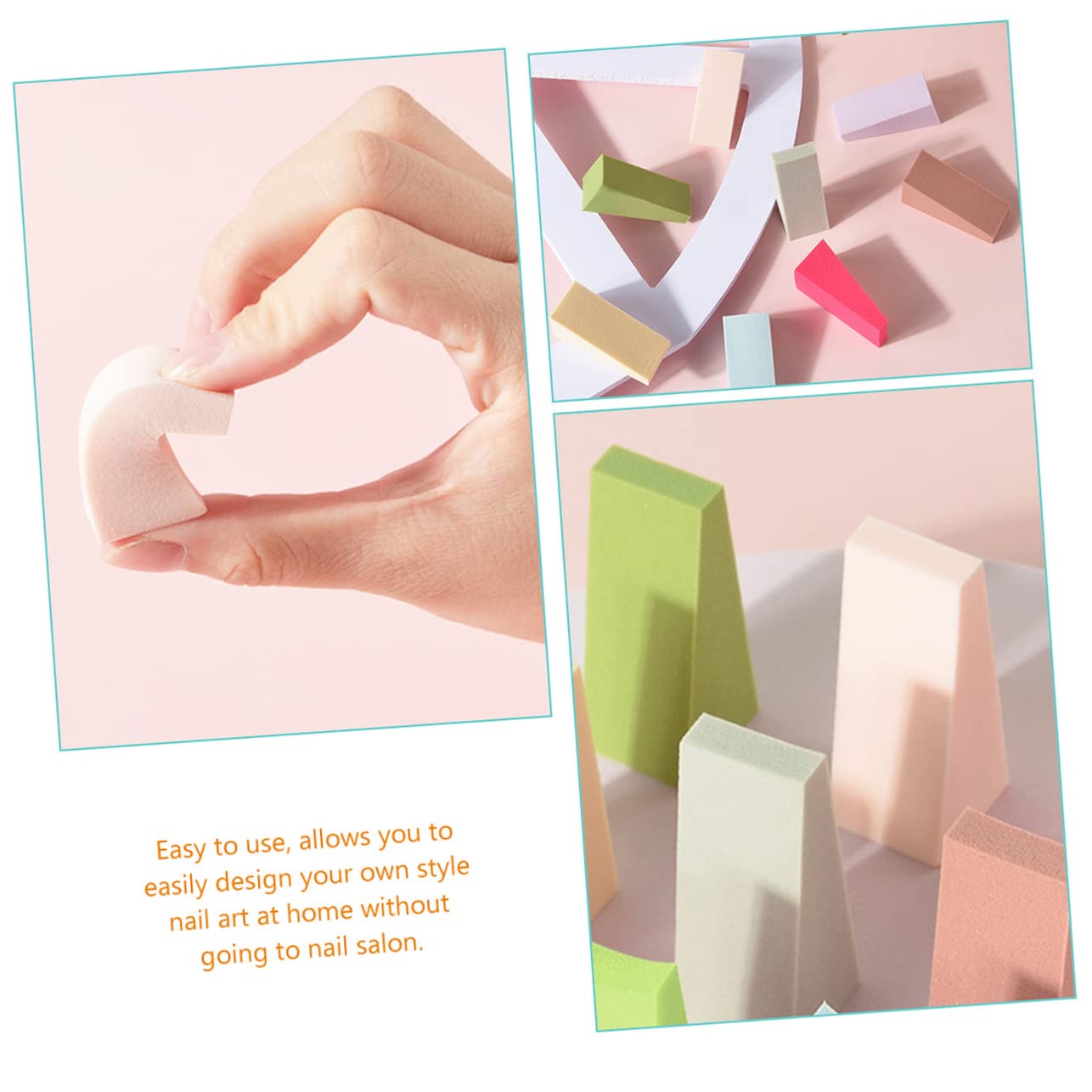FRCOLOR 4 Sets Makeup Sponges & Nail Art Wedges - 24pcs Gradient Manicure Sponges for DIY Nail Design | Perfect for Professional Salon, Home Manicure & Beauty Enthusiasts