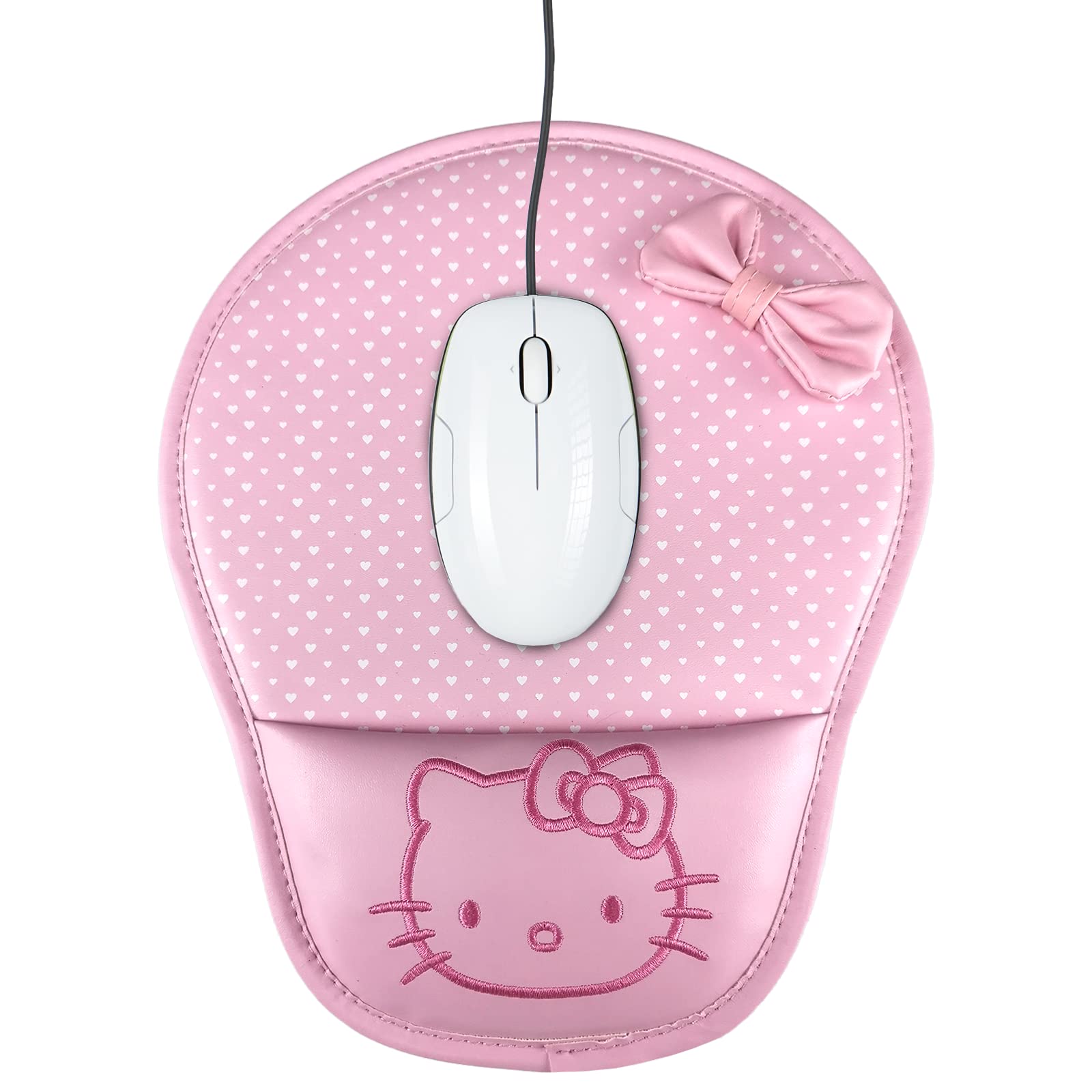 Ergonomic Mouse Pad with Wrist Rest - PU Leather Comfort Cushion for Pain Relief, Computer & Office Use - Pink (Perfect for Long Hours of Typing & Gaming)