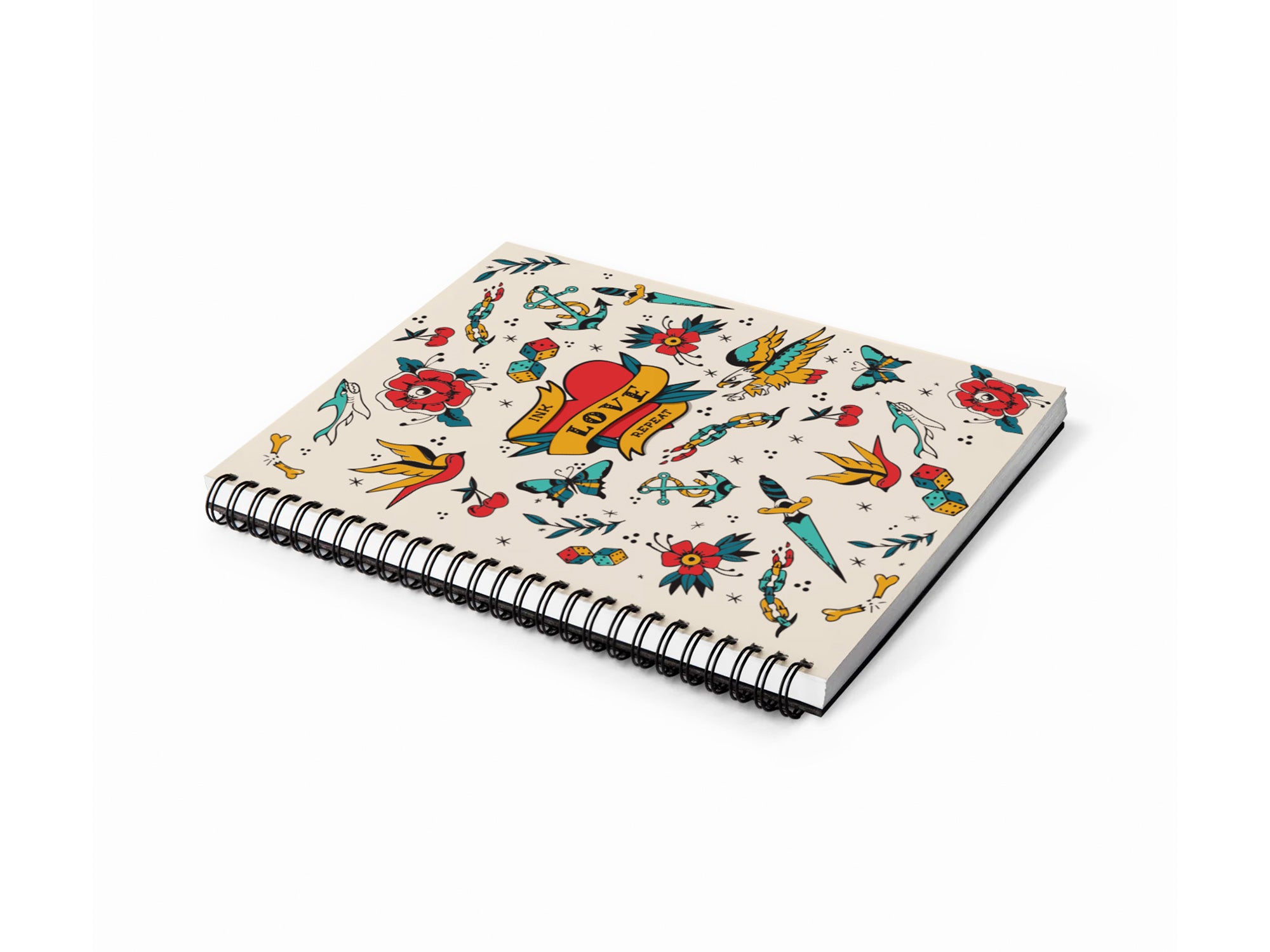 Retro 51 Ink Love Repeat Medium Spiral Sketchbook - Premium Drawing Notebook for Artists, Students & Professionals - Perfect for Sketching, Doodling & Note Taking