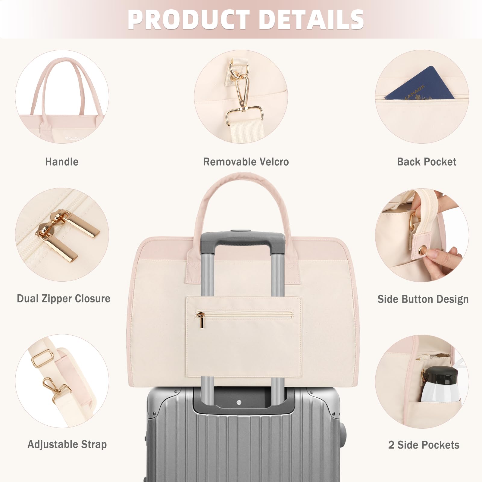 BOLOSTA Stylish Diaper Bag for Women - Large Waterproof Tote with Changing Pad - Perfect for Hospital, Labor & Delivery, Travel, and Everyday Use as a Maternity Bag
