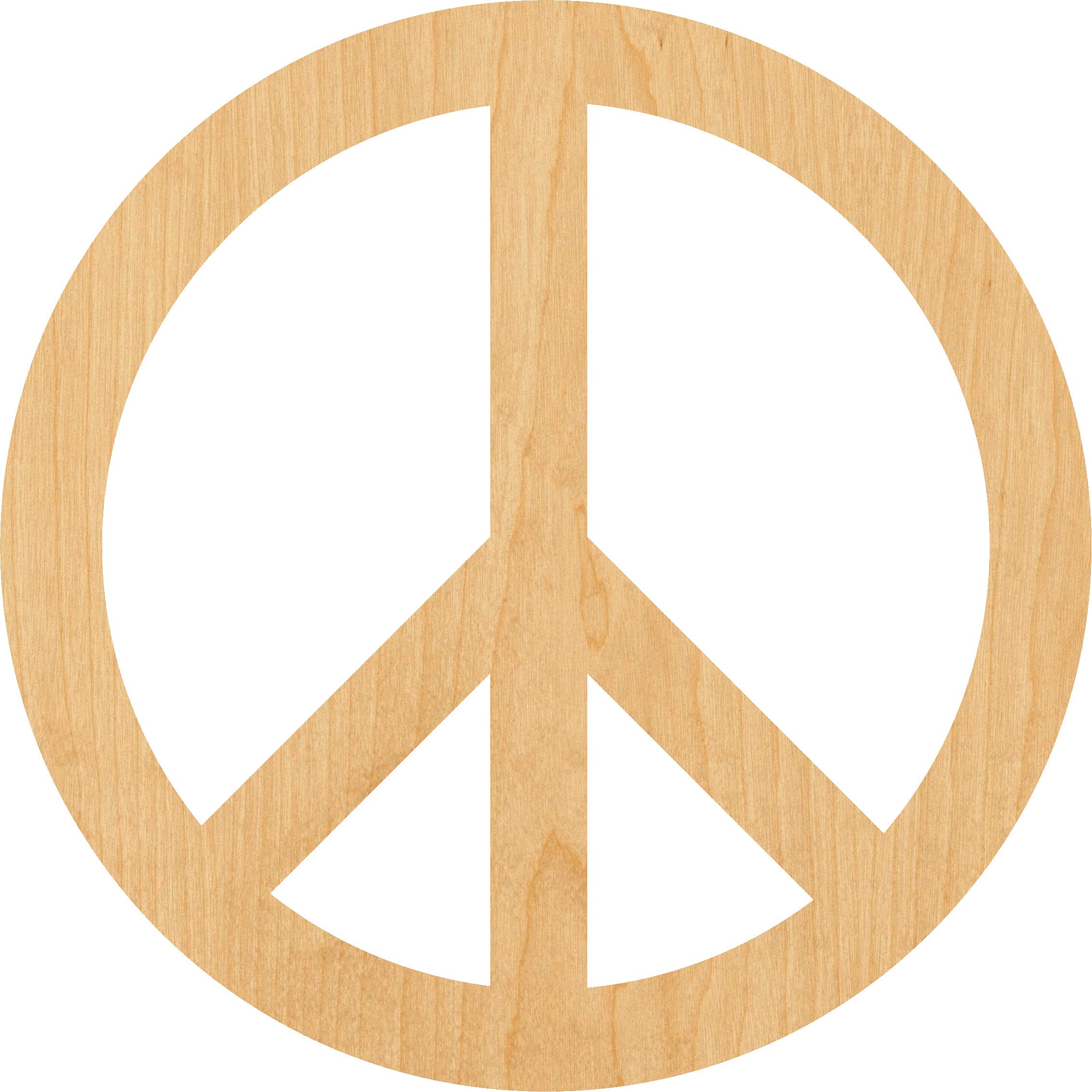 Peace Sign Laser Cut Wood Shape - 4 Inch Unfinished Wooden Craft Supply for DIY Projects, Home Decor, Scrapbooking & Wall Art