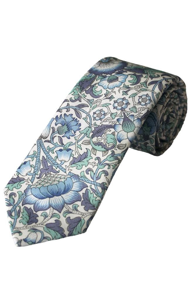 Premium LA Smith Lodden Boys Blue Cotton Tie - Made with Liberty Fabric - Perfect for School, Weddings & Formal Events