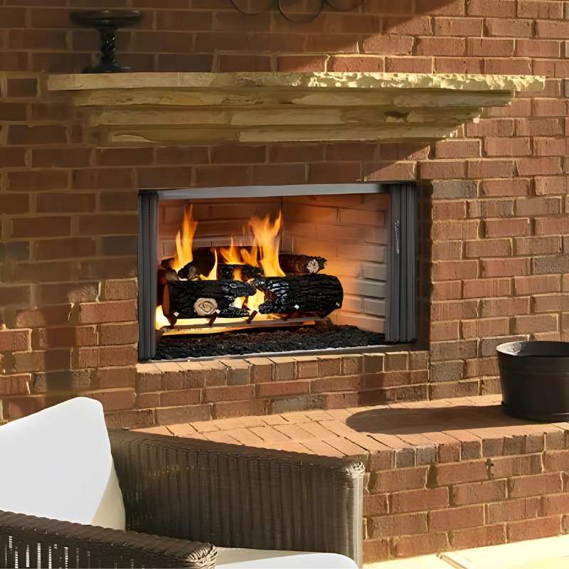 Majestic Villawood 42 Inch Outdoor Wood Burning Fire Pit - Patio, Backyard, Garden, Camping Fireplace for Cozy Evenings & Outdoor Gatherings