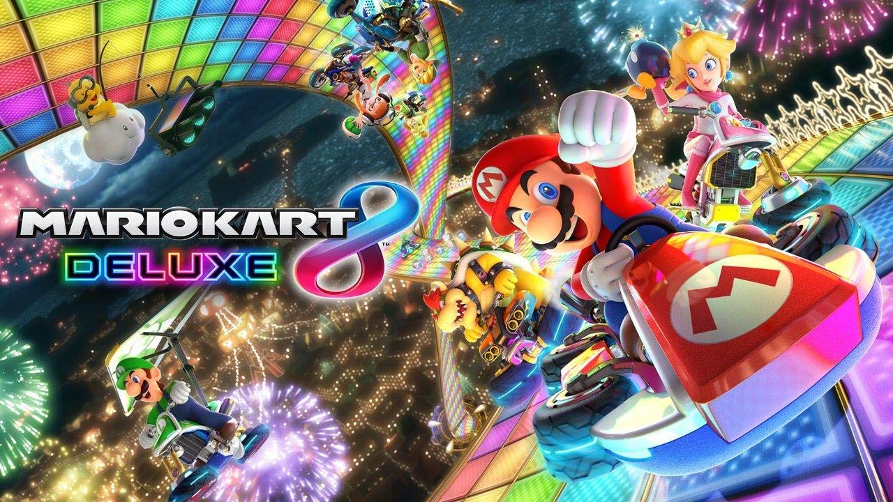Nintendo Switch Mario Kart 8 Deluxe Bundle with 3-Month Nintendo Online Membership & 128GB MicroSD Card - Perfect for Family Game Nights & Portable Gaming