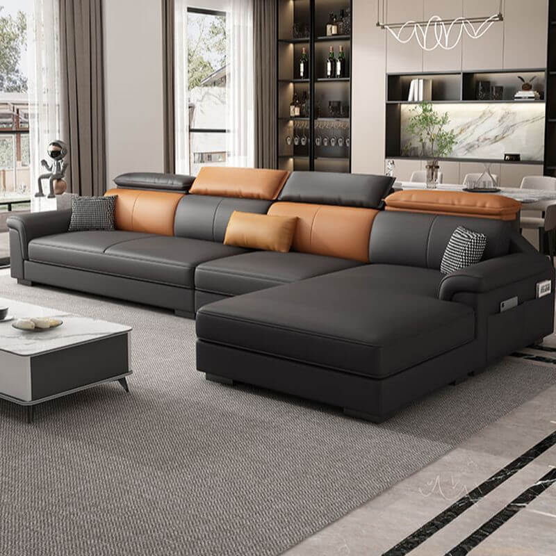 L-Shaped & Straight Sectional Sofa with Right-Hand Facing Chaise, Hidden Support Legs - Perfect for Small Spaces, Apartments & Modern Living Rooms