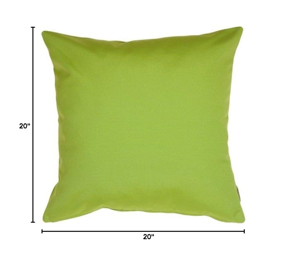 Sunbrella Outdoor Pillow Set of 2 - 20x20 Inch Waterproof Decorative Throw Pillows with Inserts, Macaw Green - Perfect for Patio Furniture, Poolside Lounging & Garden Decor