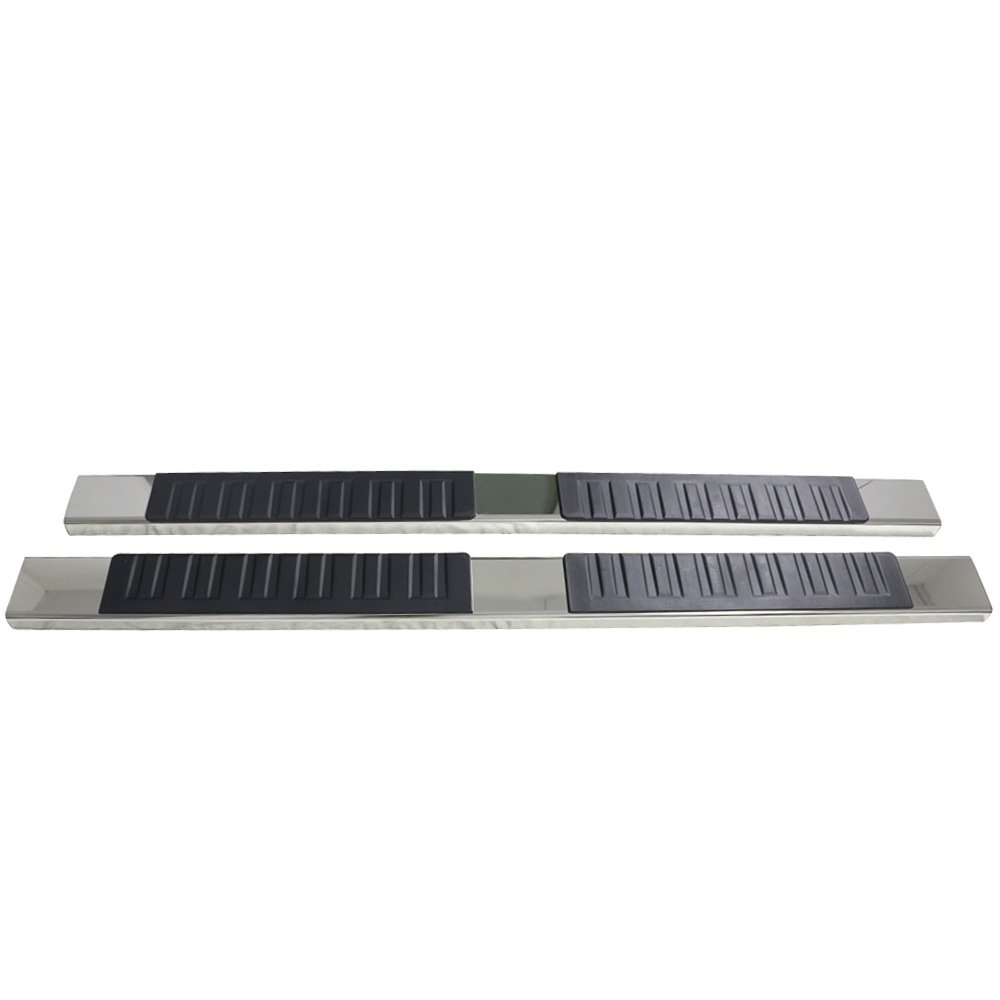 IKON MOTORSPORTS 6-Inch Chrome Running Boards Nerf Bars - Compatible with 2007-2018 Chevy Silverado 1500 & GMC Sierra 1500 Crew Cab, 2007-2019 Chevy Silverado 2500HD/3500HD - Durable Step Bars for Easy Truck Access & Off-Road Protection