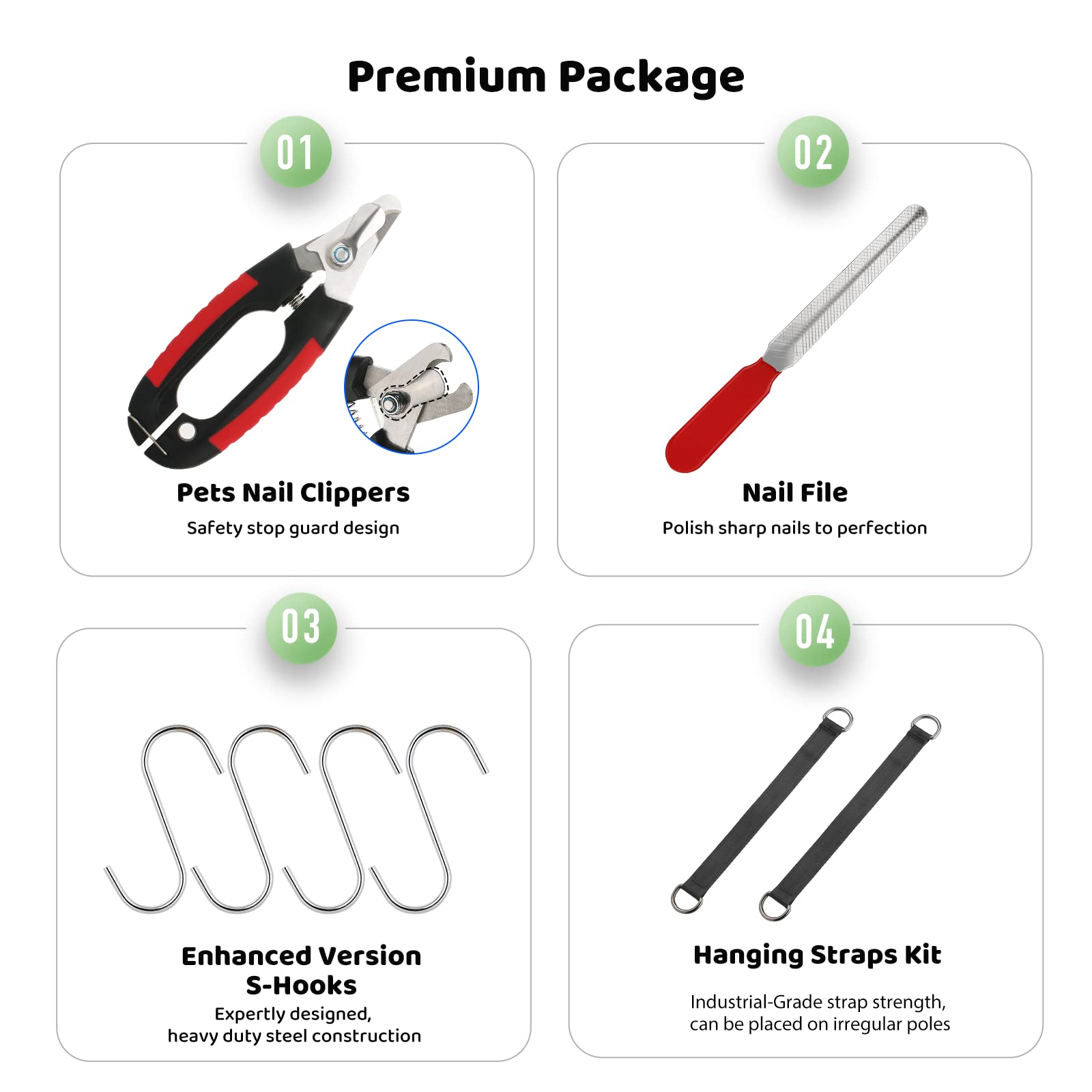 Premium Dog Grooming Hammock Harness for Small Dogs & Cats - Pet Grooming Table Sling with Nail Clippers, Trimmer & File - Essential Grooming Supplies Kit for Bathing, Nail Care & Vet Visits at Home