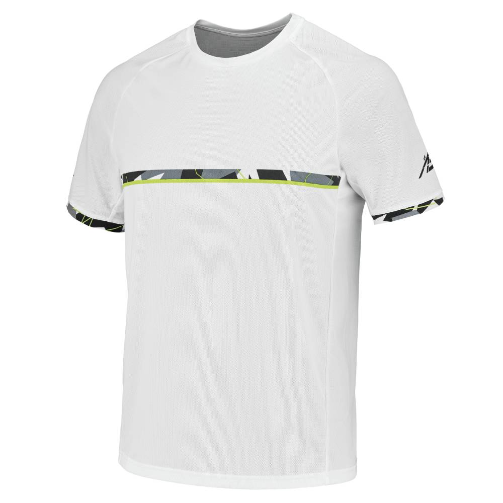 Babolat Men's Aero Performance Crew Neck Tennis Shirt - Moisture Wicking & Breathable White Sport Top for Training & Match Play