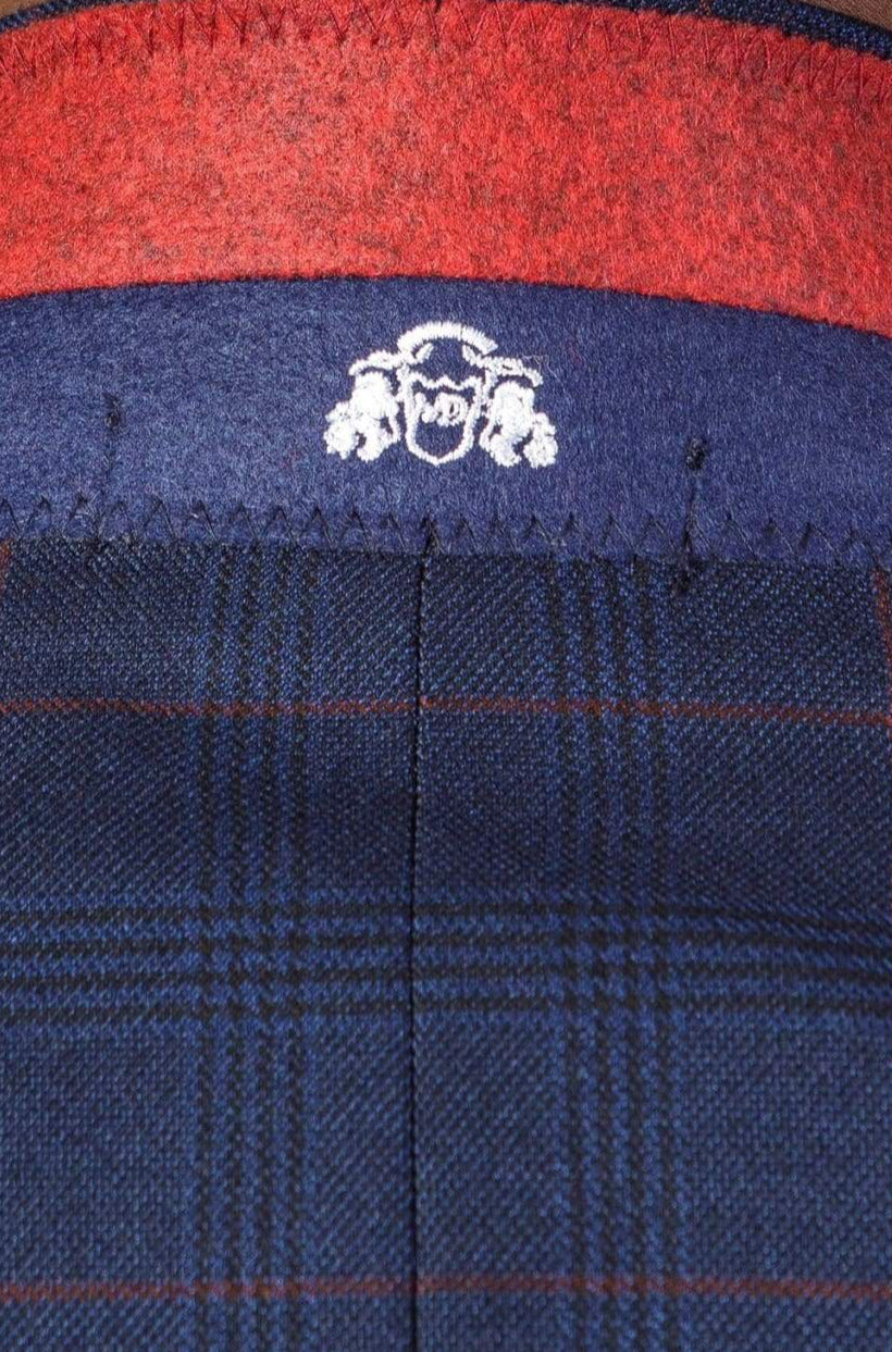 Marc Darcy Edinson Navy Check Blazer for Men - Slim Fit Business Casual Jacket - Perfect for Office, Weddings & Formal Events