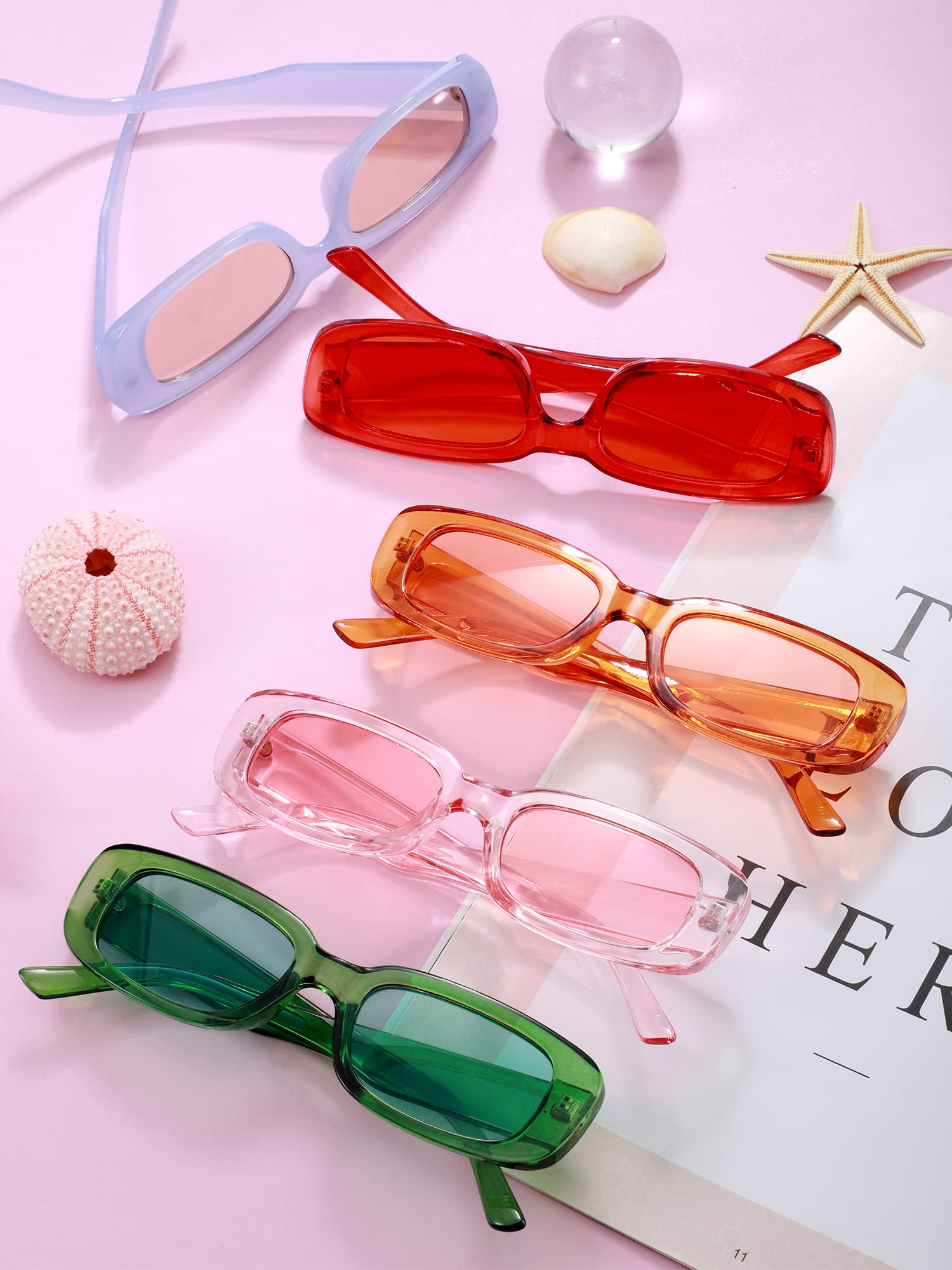 Retro Rectangle Sunglasses for Women - Vintage 90s UV Protection | Y2K Fashion & Outdoor
